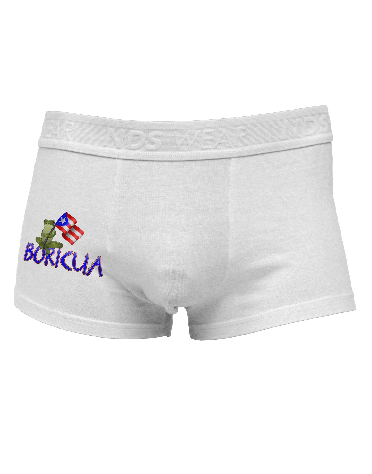 Coqui Boricua Side Printed Mens Trunk Underwear-Mens Trunk Underwear-NDS Wear-White-Small-Davson Sales