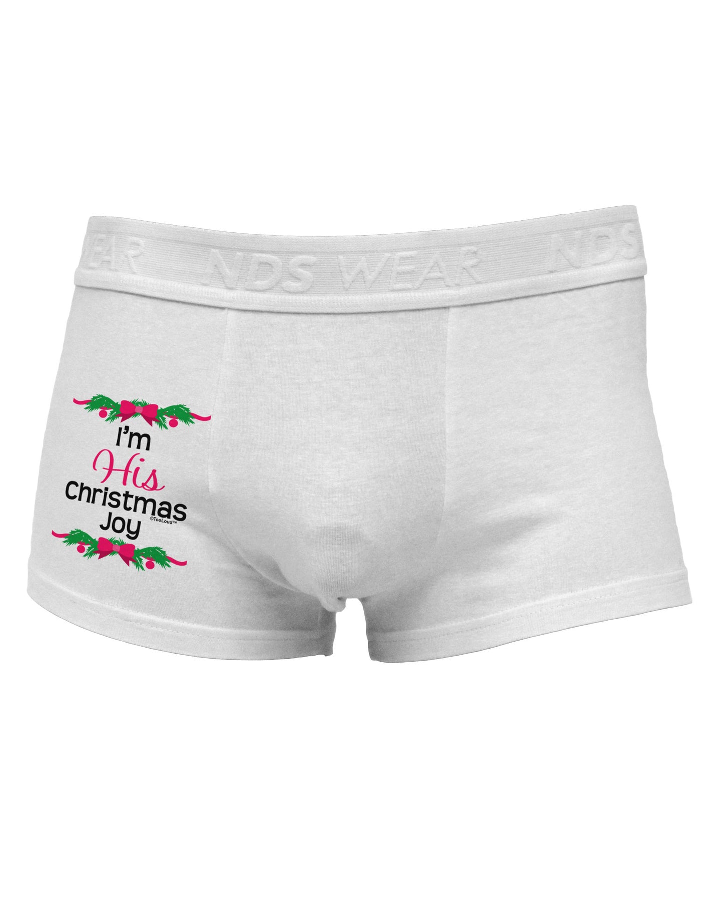His Christmas Joy Matching His & Hers Side Printed Mens Trunk Underwear-Mens Trunk Underwear-NDS Wear-White-Small-Davson Sales
