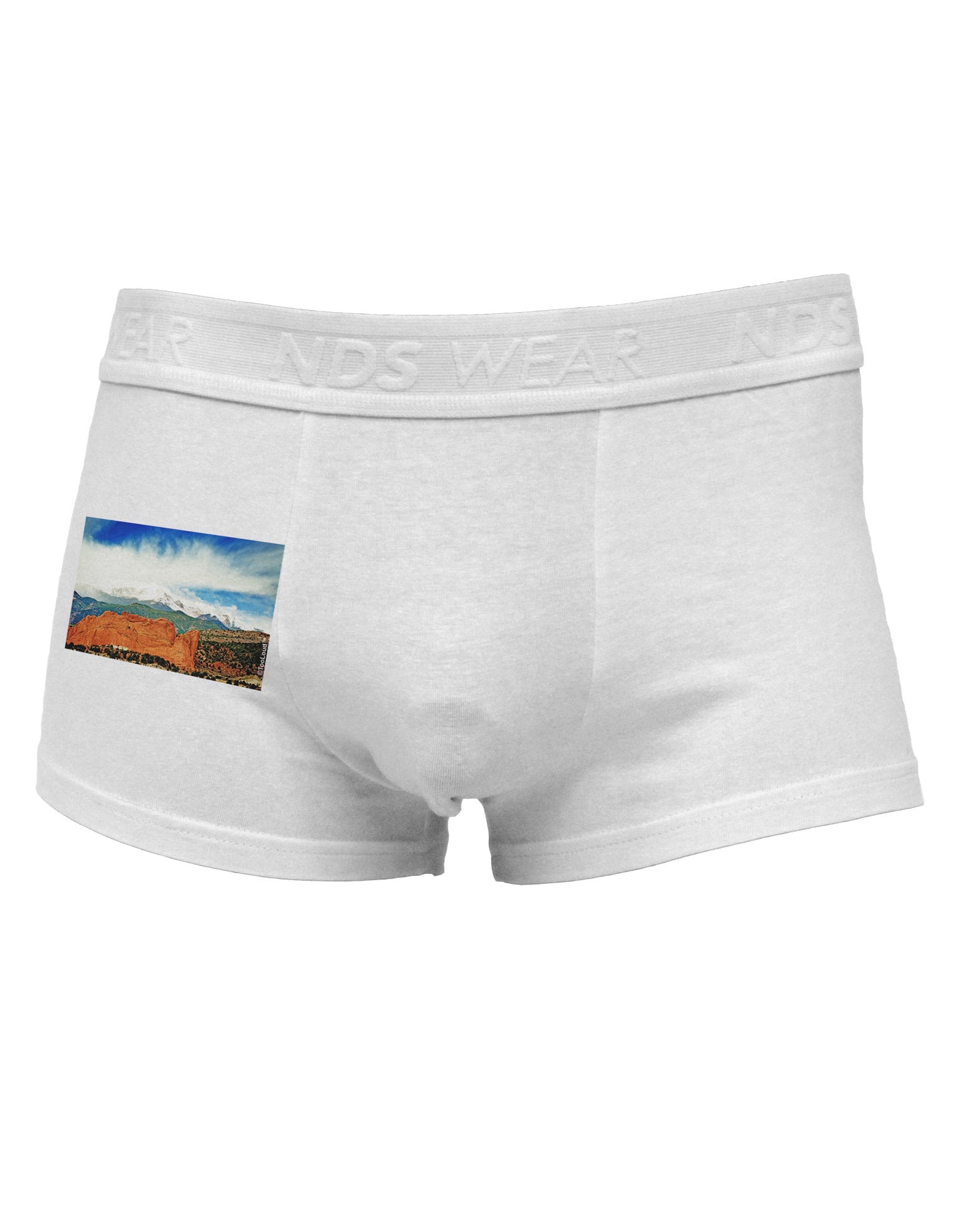 CO Beautiful View Side Printed Mens Trunk Underwear-Mens Trunk Underwear-NDS Wear-White-Small-Davson Sales