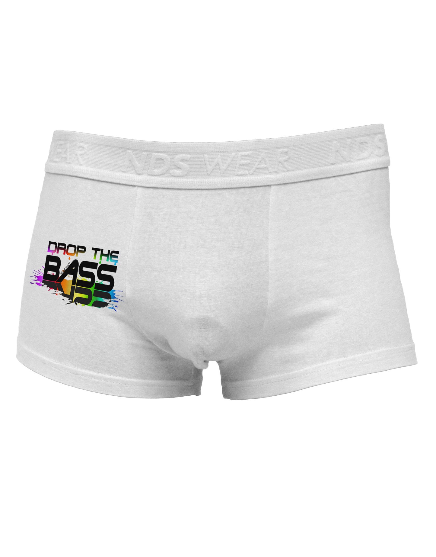 Paint Drop The Bass Side Printed Mens Trunk Underwear-Mens Trunk Underwear-NDS Wear-White-Small-Davson Sales