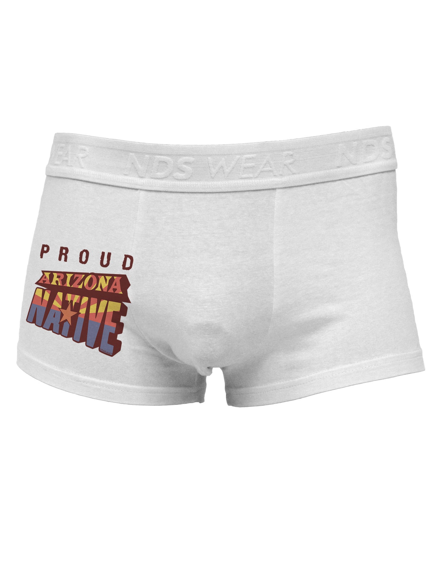 Proud Arizona Native Side Printed Mens Trunk Underwear-Mens Trunk Underwear-NDS Wear-White-Small-Davson Sales