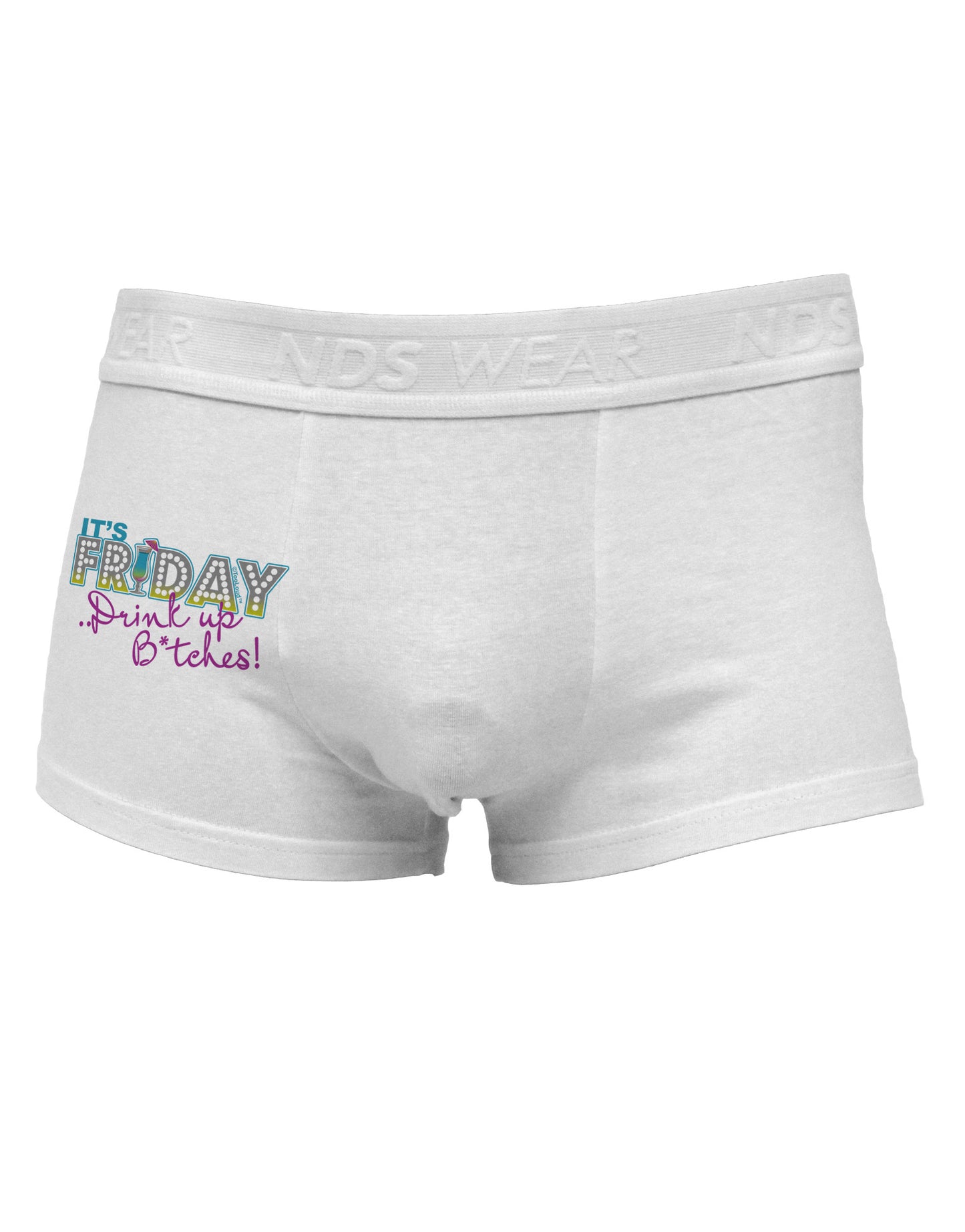 It's Friday - Drink Up Side Printed Mens Trunk Underwear-Mens Trunk Underwear-NDS Wear-White-Small-Davson Sales