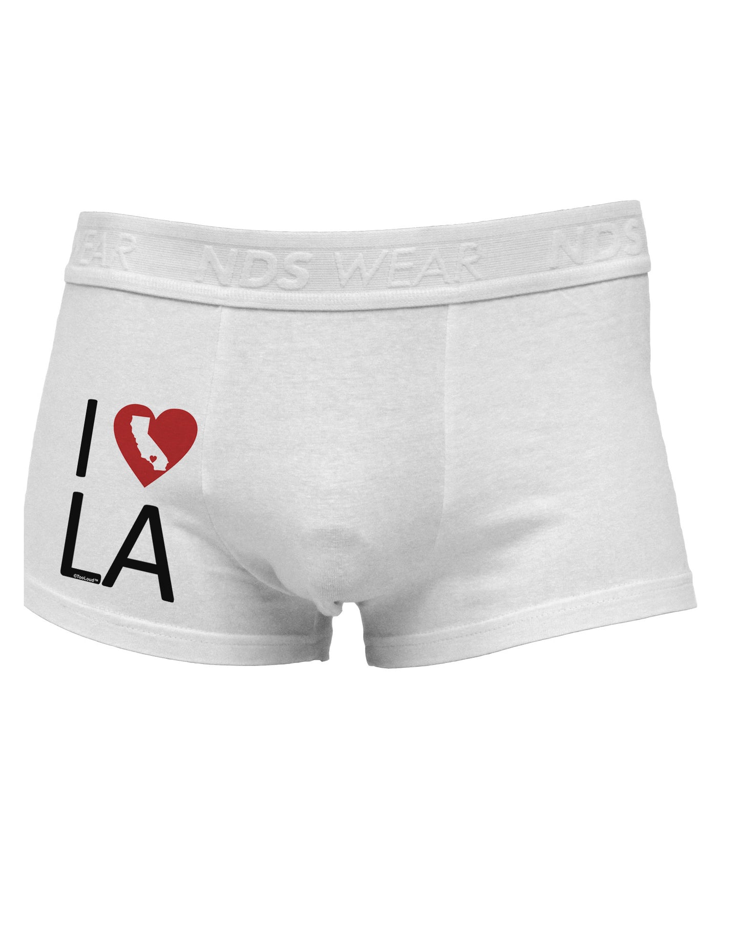 I Heart Los Angeles Side Printed Mens Trunk Underwear-Mens Trunk Underwear-NDS Wear-White-Small-Davson Sales