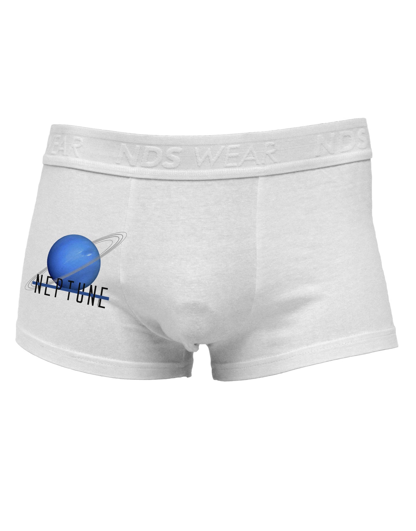 Planet Neptune Text Side Printed Mens Trunk Underwear-Mens Trunk Underwear-NDS Wear-White-Small-Davson Sales