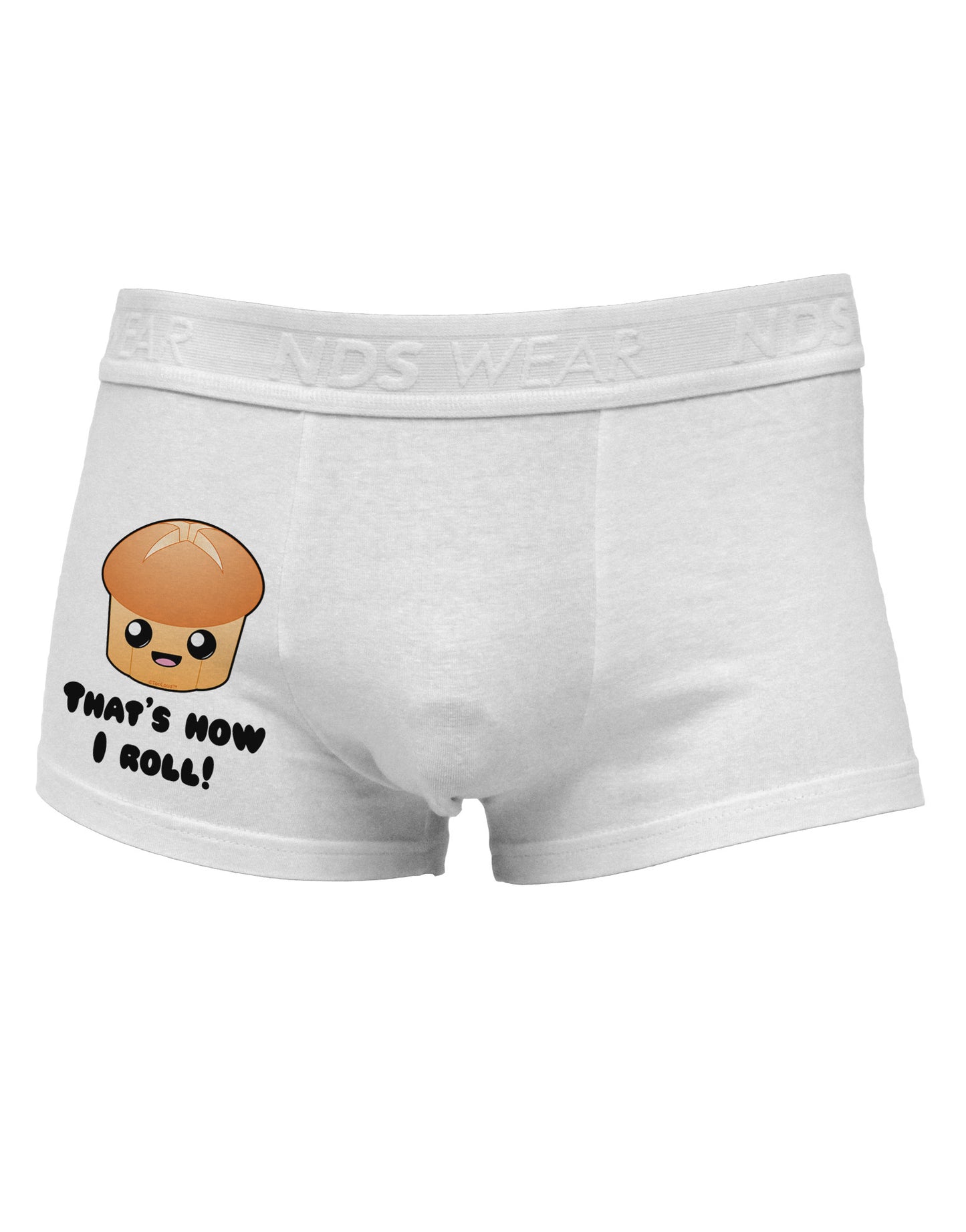 How I Roll Cute Roll Side Printed Mens Trunk Underwear-Mens Trunk Underwear-NDS Wear-White-Small-Davson Sales