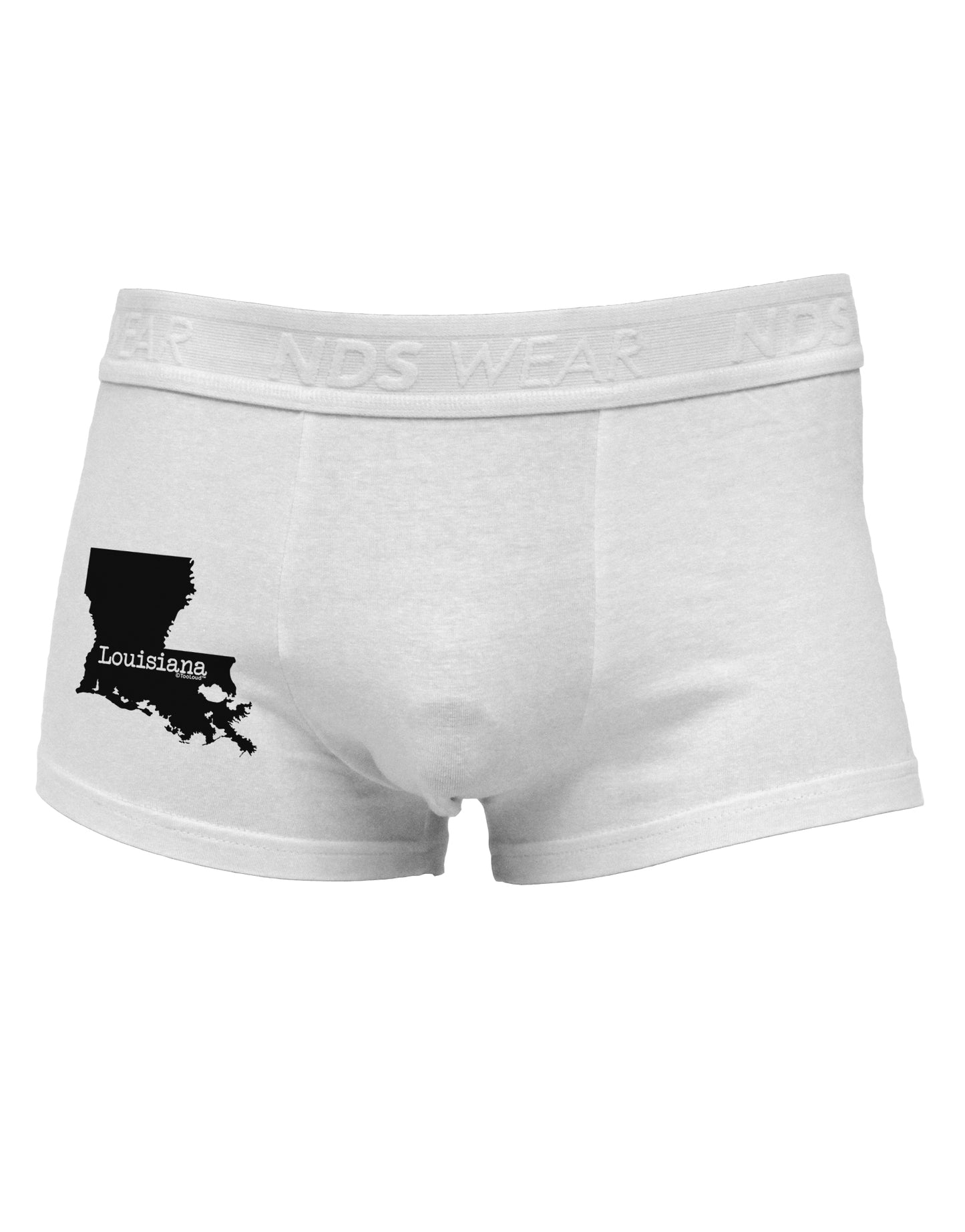 Louisiana - United States Shape Side Printed Mens Trunk Underwear by TooLoud-Mens Trunk Underwear-NDS Wear-White-Small-Davson Sales