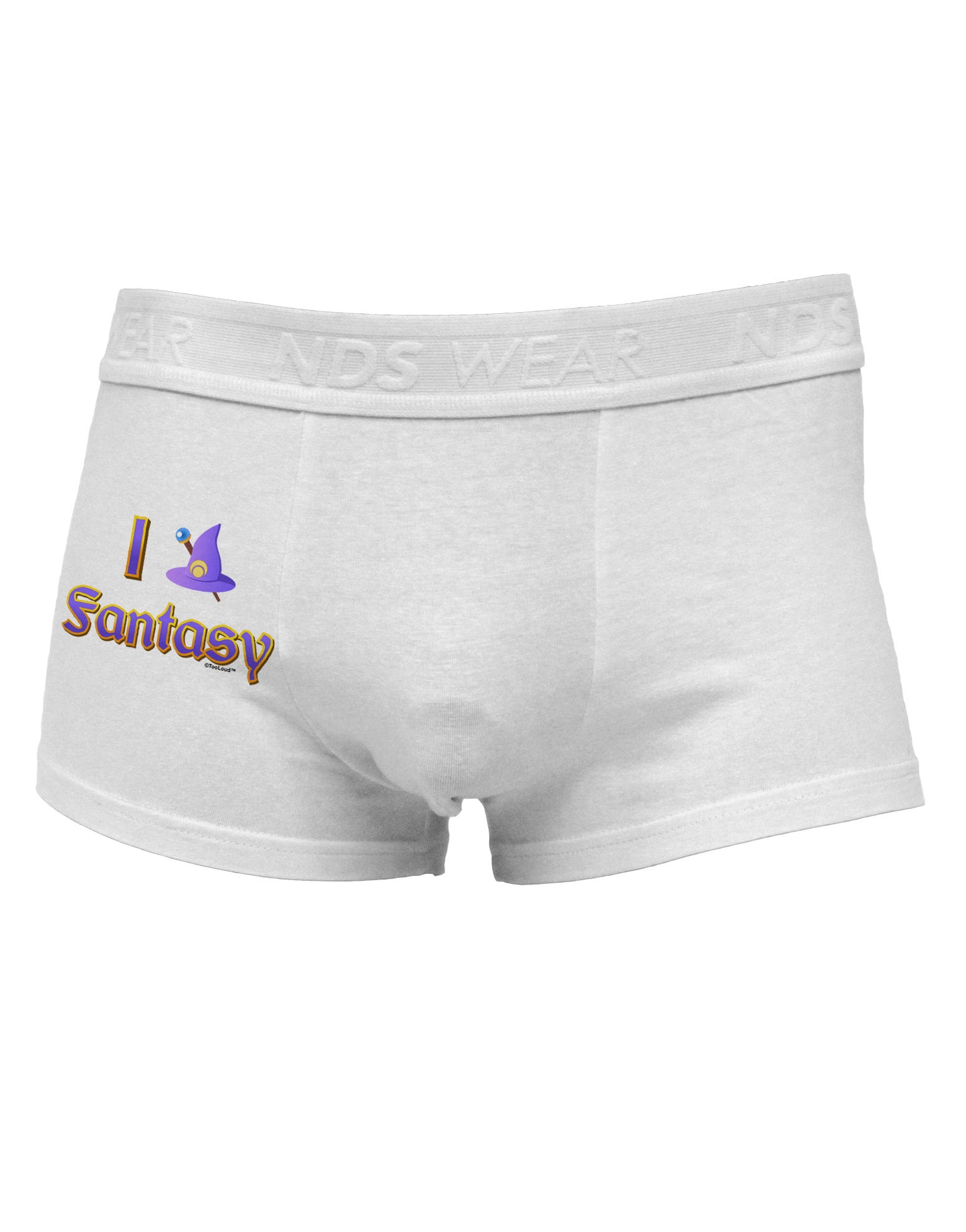 I Love Fantasy Side Printed Mens Trunk Underwear-Mens Trunk Underwear-NDS Wear-White-Small-Davson Sales