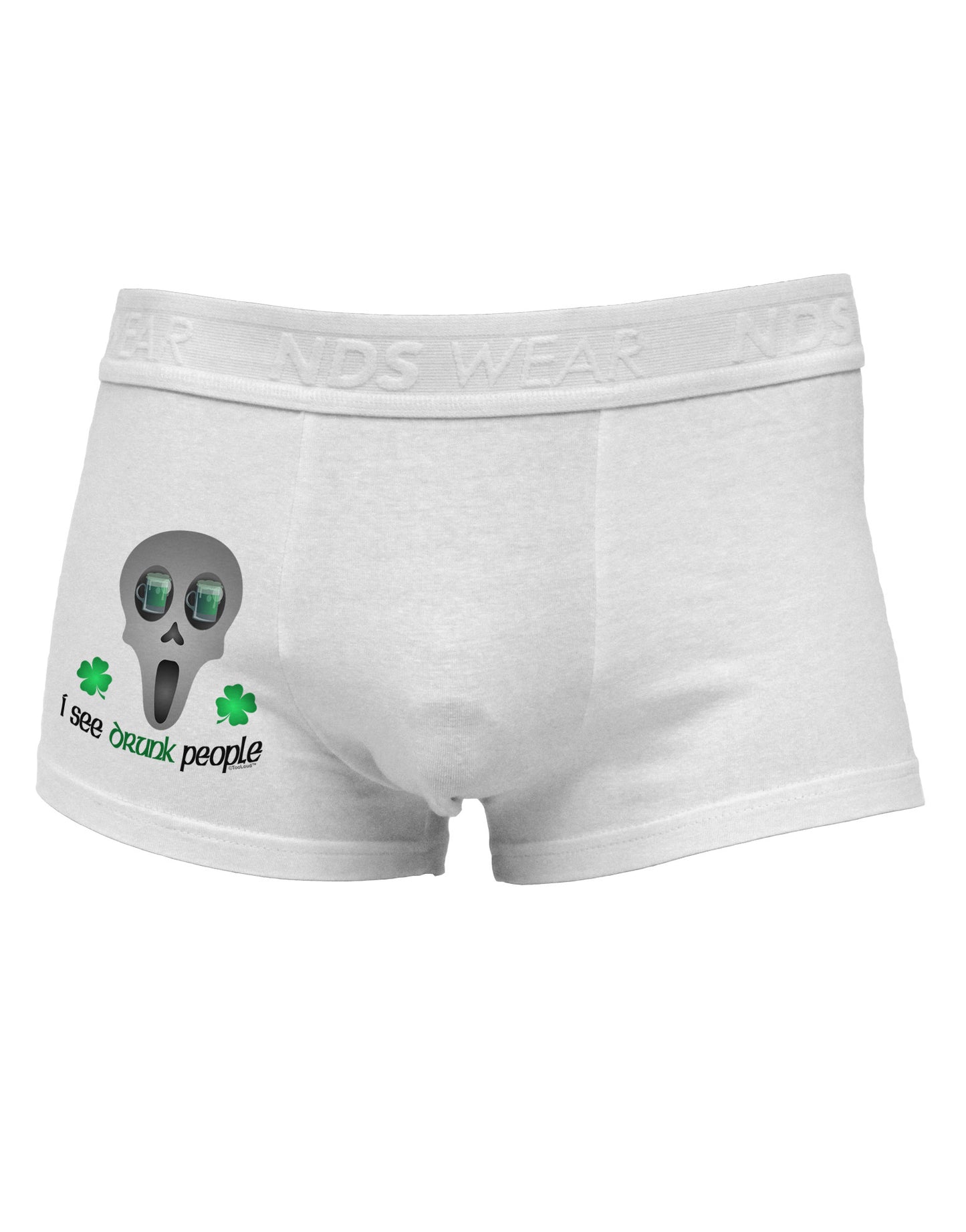 I See Drunk People Side Printed Mens Trunk Underwear-Mens Trunk Underwear-NDS Wear-White-Small-Davson Sales