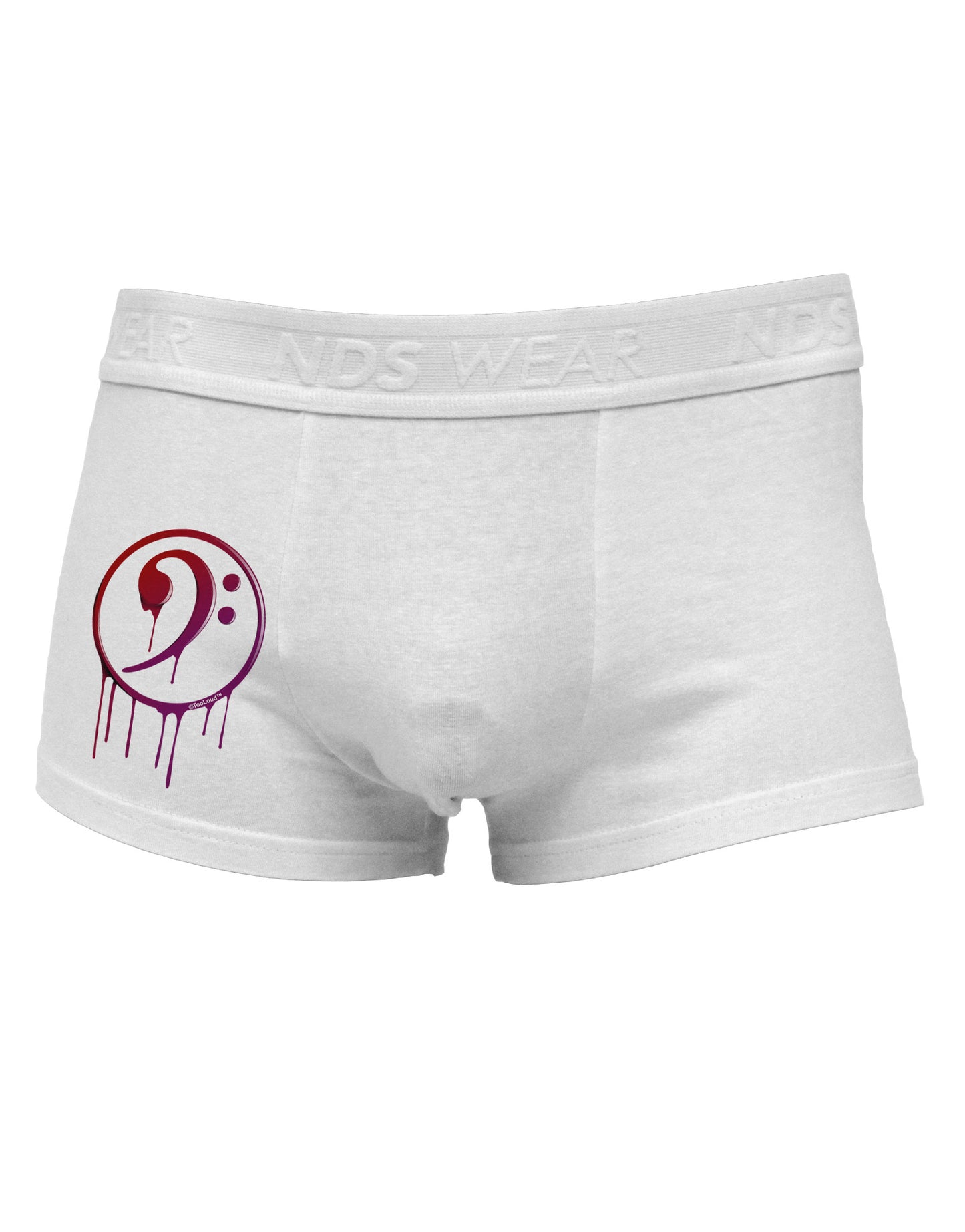 Dripping Bass Symbol Side Printed Mens Trunk Underwear-Mens Trunk Underwear-NDS Wear-White-Small-Davson Sales