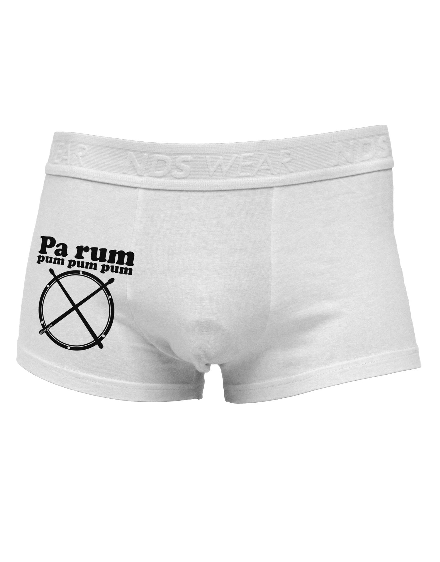 Pa Rum Pum Pum Pum BnW Side Printed Mens Trunk Underwear-Mens Trunk Underwear-NDS Wear-White-Small-Davson Sales