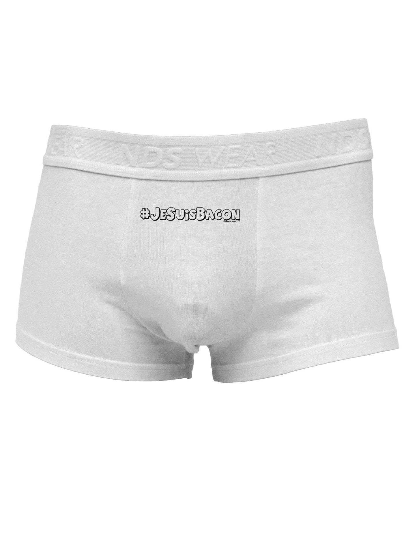 Hashtag JeSuisBacon Deco Mens Cotton Trunk Underwear-Men's Trunk Underwear-NDS Wear-White-Small-Davson Sales