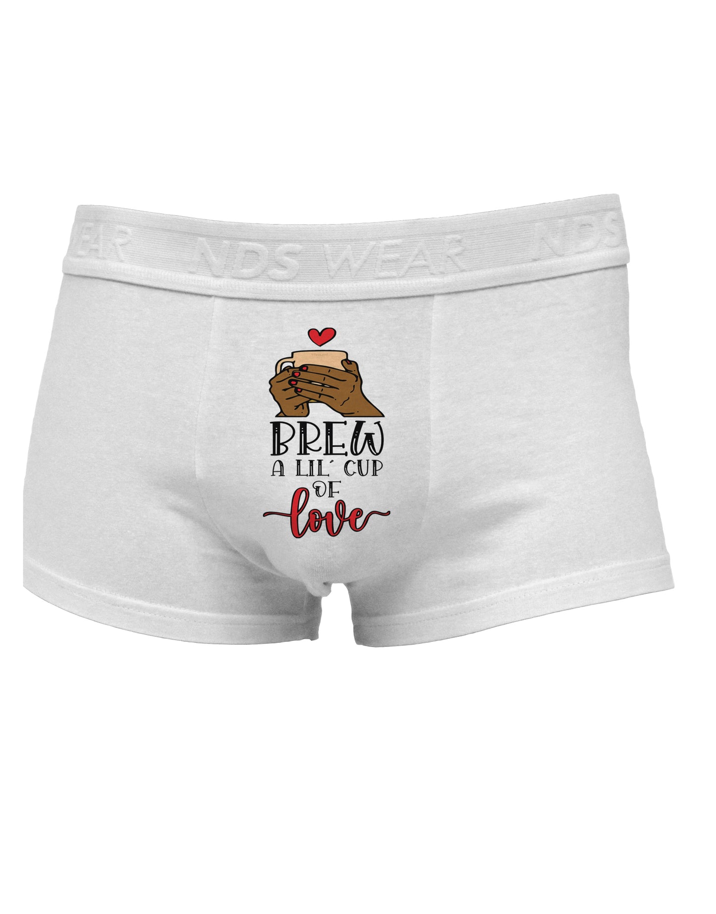 Brew a lil cup of love Mens Cotton Trunk Underwear-Men's Trunk Underwear-NDS Wear-White-Small-Davson Sales
