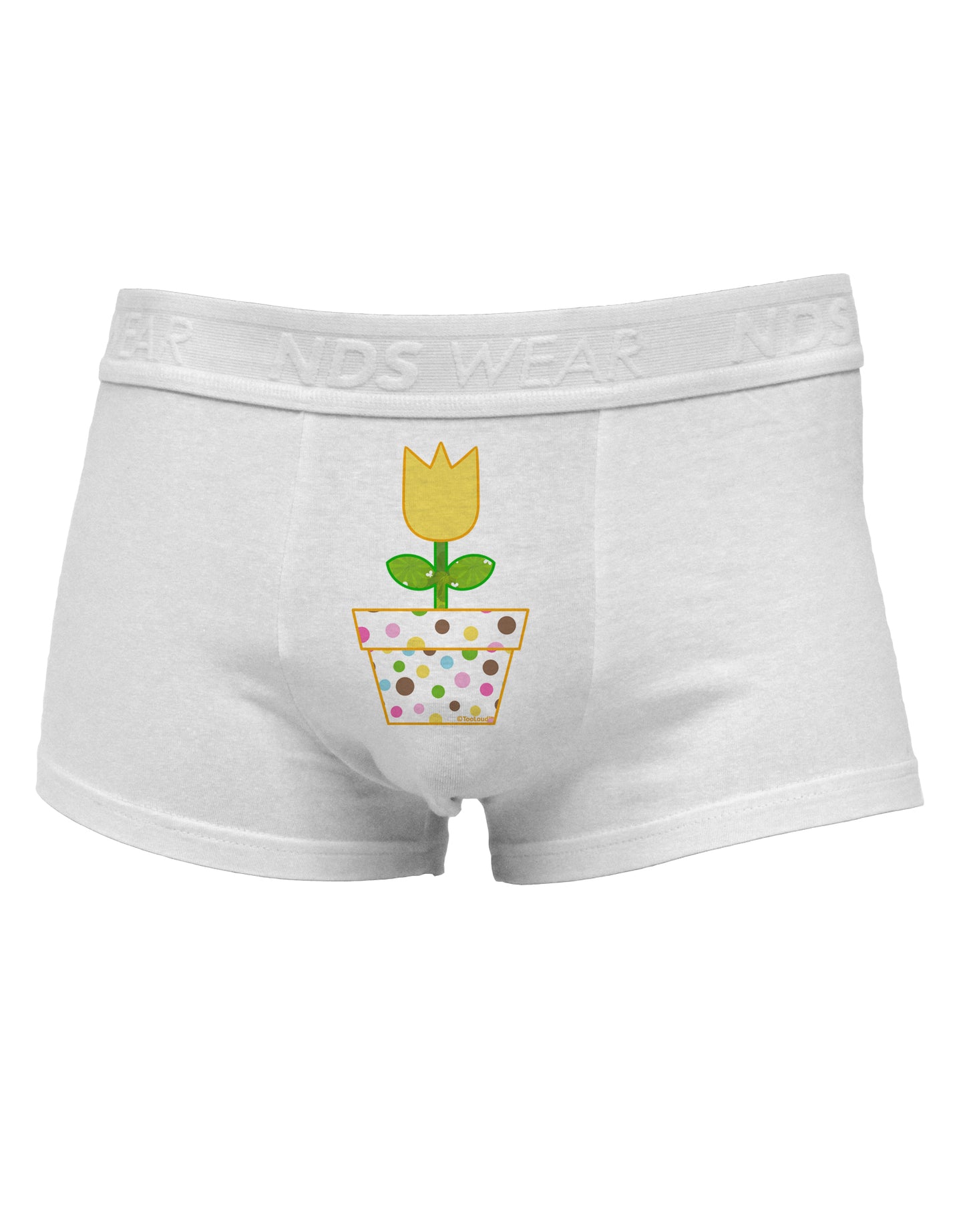 Easter Tulip Design - Yellow Mens Cotton Trunk Underwear by TooLoud-Men's Trunk Underwear-NDS Wear-White-Small-Davson Sales