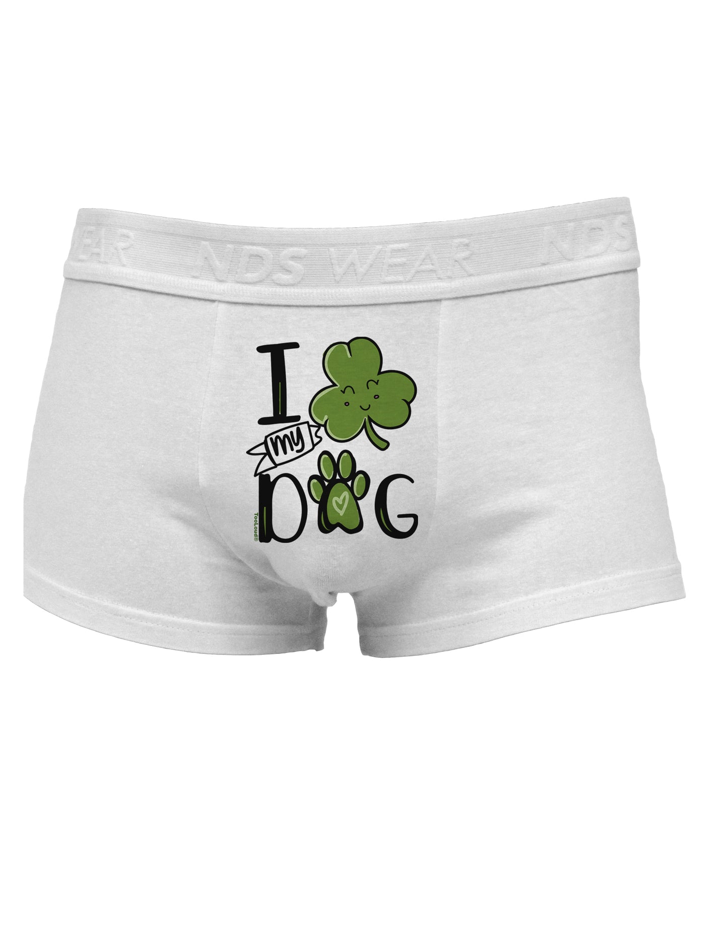 I Shamrock my Dog Mens Cotton Trunk Underwear-Men's Trunk Underwear-NDS Wear-White-Small-Davson Sales