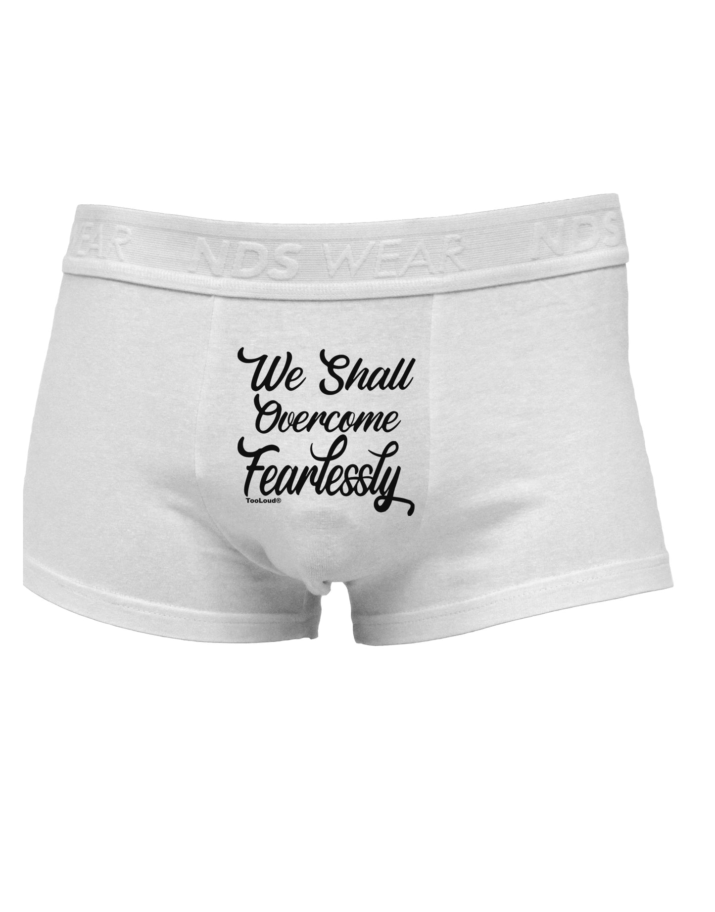 We shall Overcome Fearlessly Mens Cotton Trunk Underwear-Men's Trunk Underwear-NDS Wear-White-Small-Davson Sales