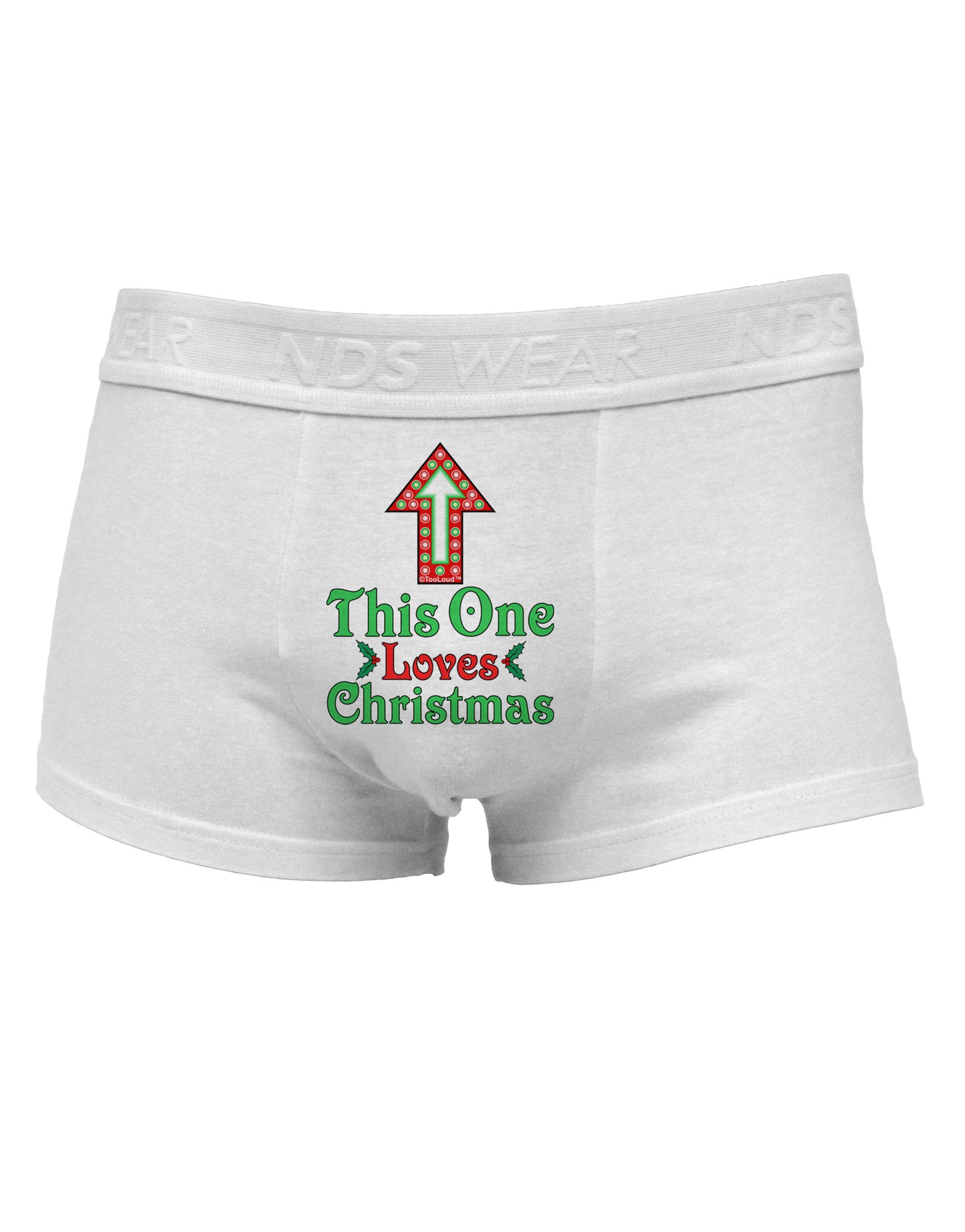 This One Loves Christmas CuteMens Cotton Trunk Underwear-Men's Trunk Underwear-NDS Wear-White-Small-Davson Sales