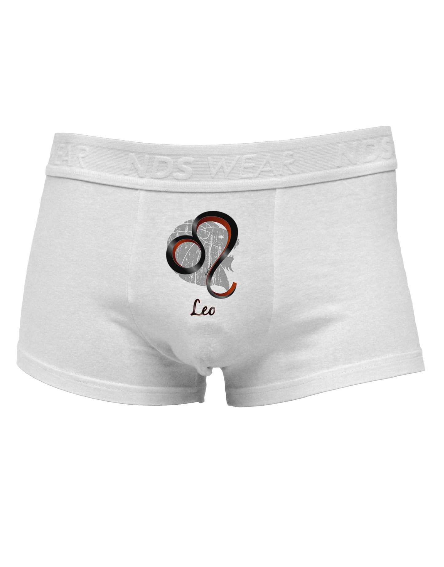 Leo Symbol Mens Cotton Trunk Underwear-Men's Trunk Underwear-NDS Wear-White-Small-Davson Sales