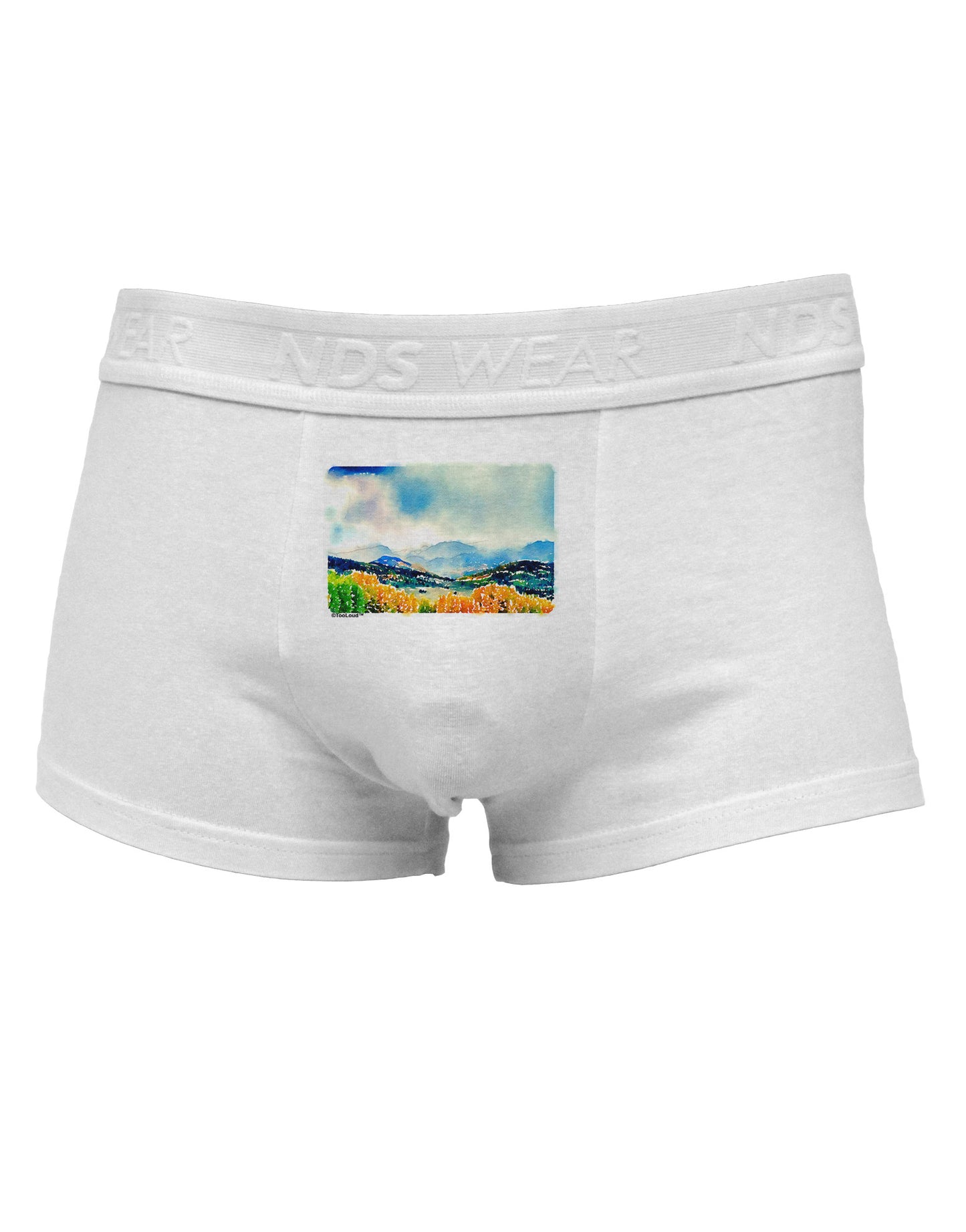 Colorado Mountain Scene Mens Cotton Trunk Underwear-Men's Trunk Underwear-NDS Wear-White-Small-Davson Sales