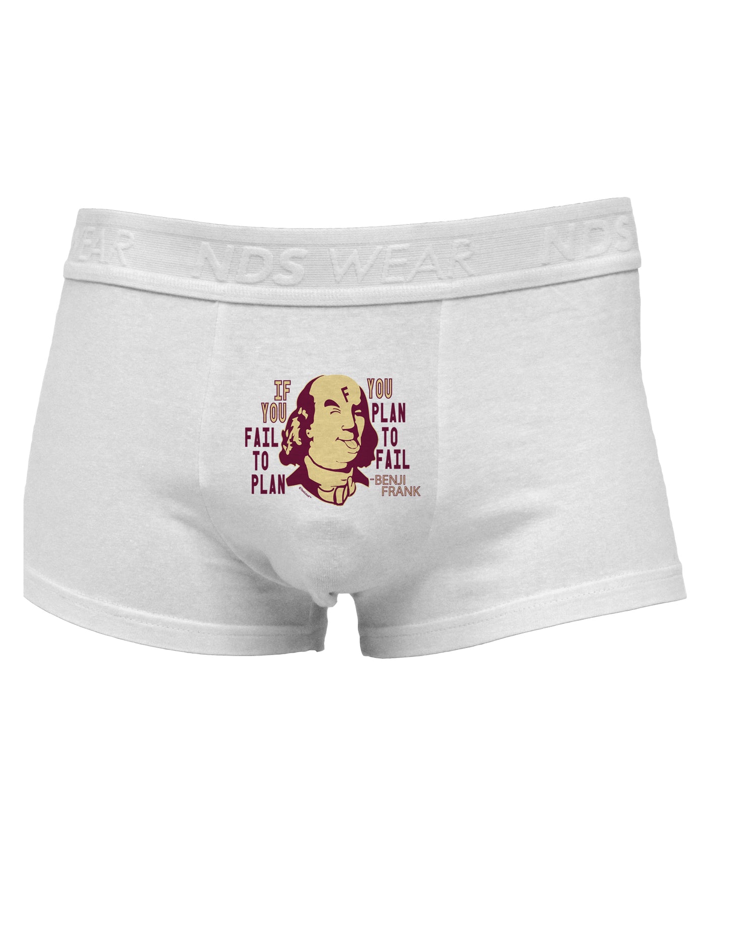 If you Fail to Plan, you Plan to Fail-Benjamin Franklin Mens Cotton Trunk Underwear-Men's Trunk Underwear-NDS Wear-White-Small-Davson Sales