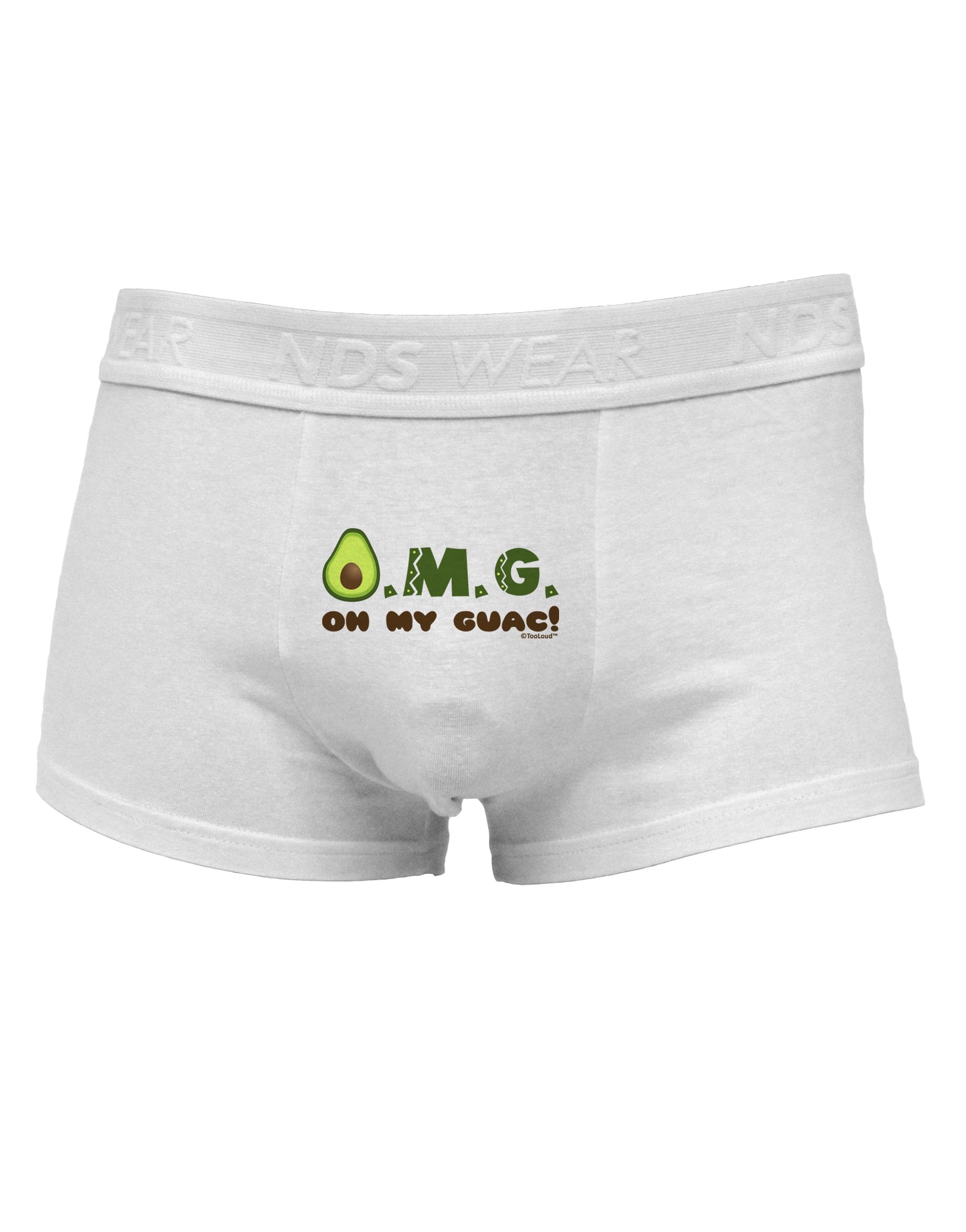 OMG - Oh My Guac - Guacamole Design Mens Cotton Trunk Underwear Avocado Underwear-Men's Trunk Underwear-NDS Wear-White-Small-Davson Sales