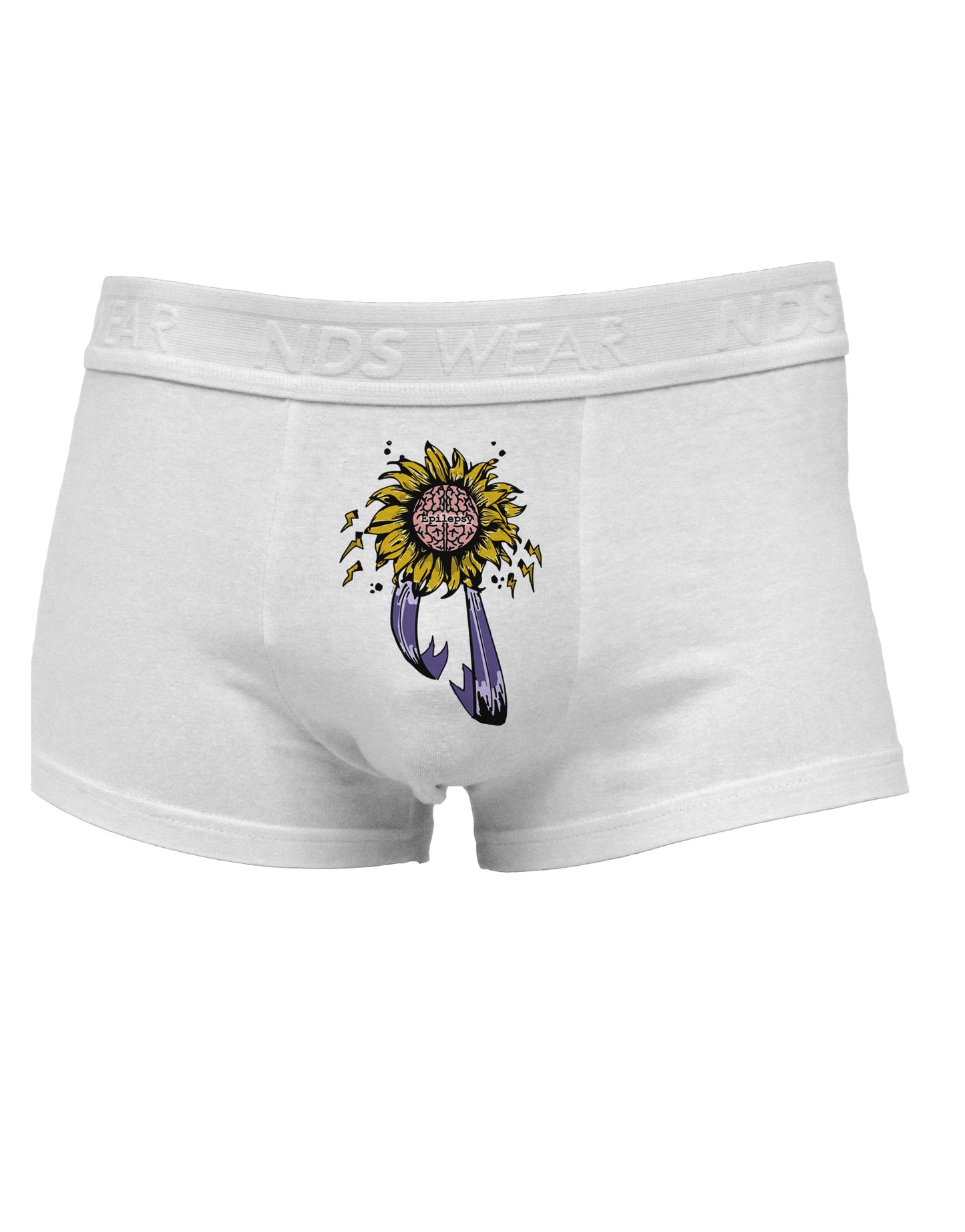 Epilepsy Awareness Mens Cotton Trunk Underwear-Men's Trunk Underwear-NDS Wear-White-Small-Davson Sales