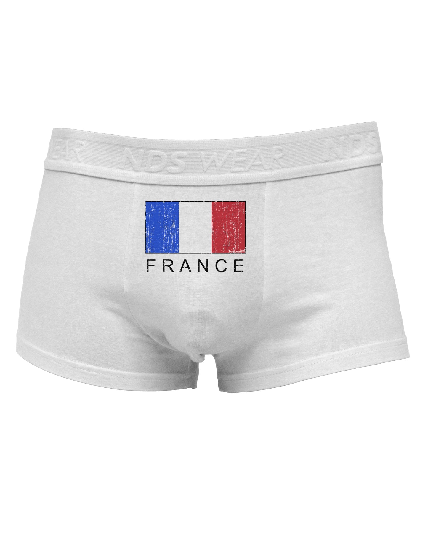 French Flag - France Text Distressed Mens Cotton Trunk Underwear by TooLoud-Men's Trunk Underwear-NDS Wear-White-Small-Davson Sales
