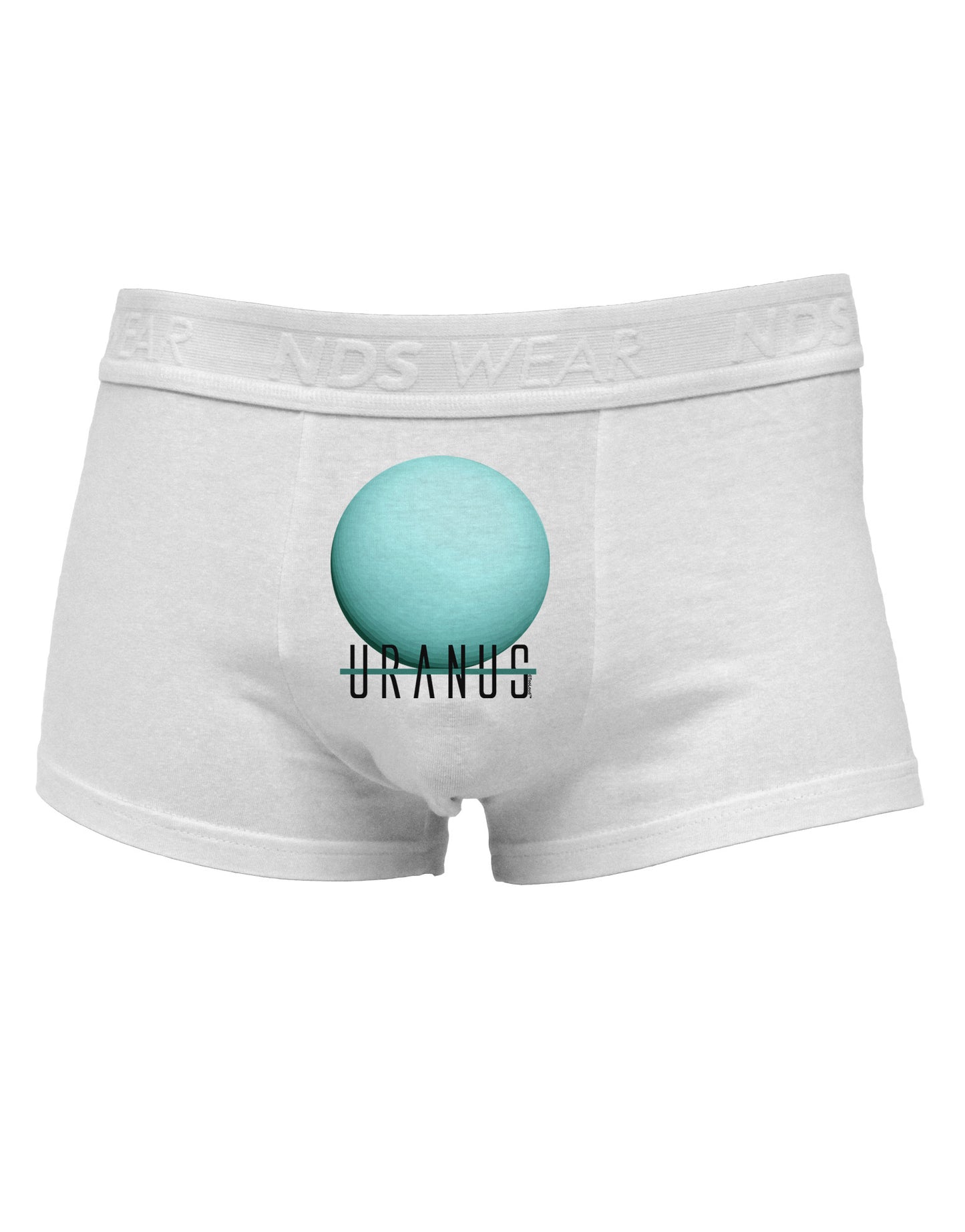 Planet Uranus Text Mens Cotton Trunk Underwear-Men's Trunk Underwear-NDS Wear-White-Small-Davson Sales