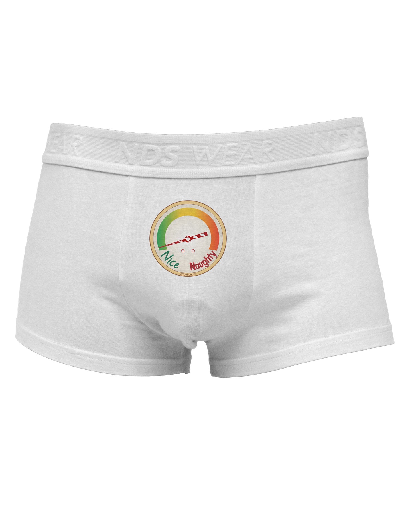 Naughty or Nice Meter Nice Mens Cotton Trunk Underwear-Men's Trunk Underwear-NDS Wear-White-Small-Davson Sales