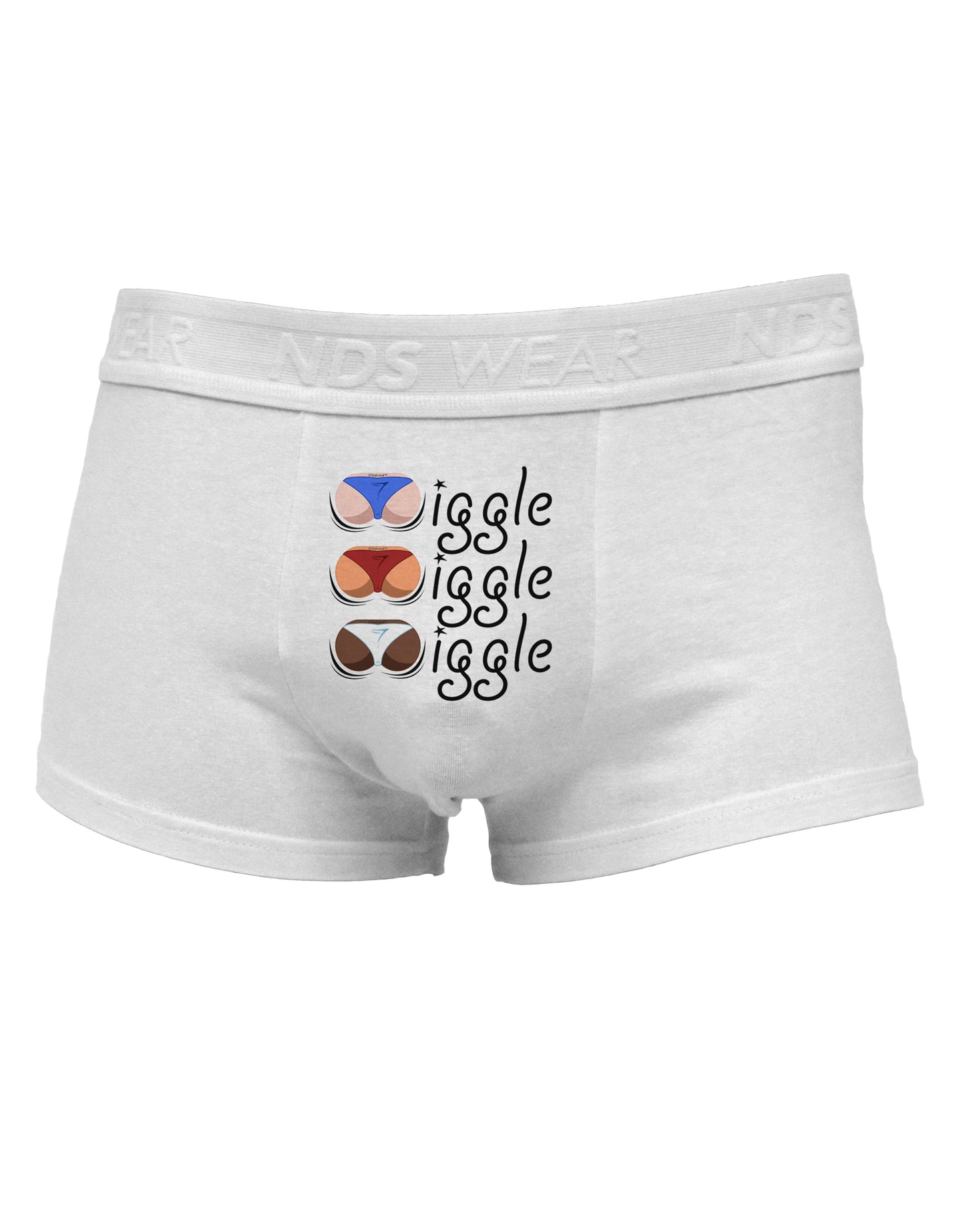 Wiggle Wiggle Wiggle - Twerk Color Mens Cotton Trunk Underwear-Men's Trunk Underwear-TooLoud-White-Small-Davson Sales
