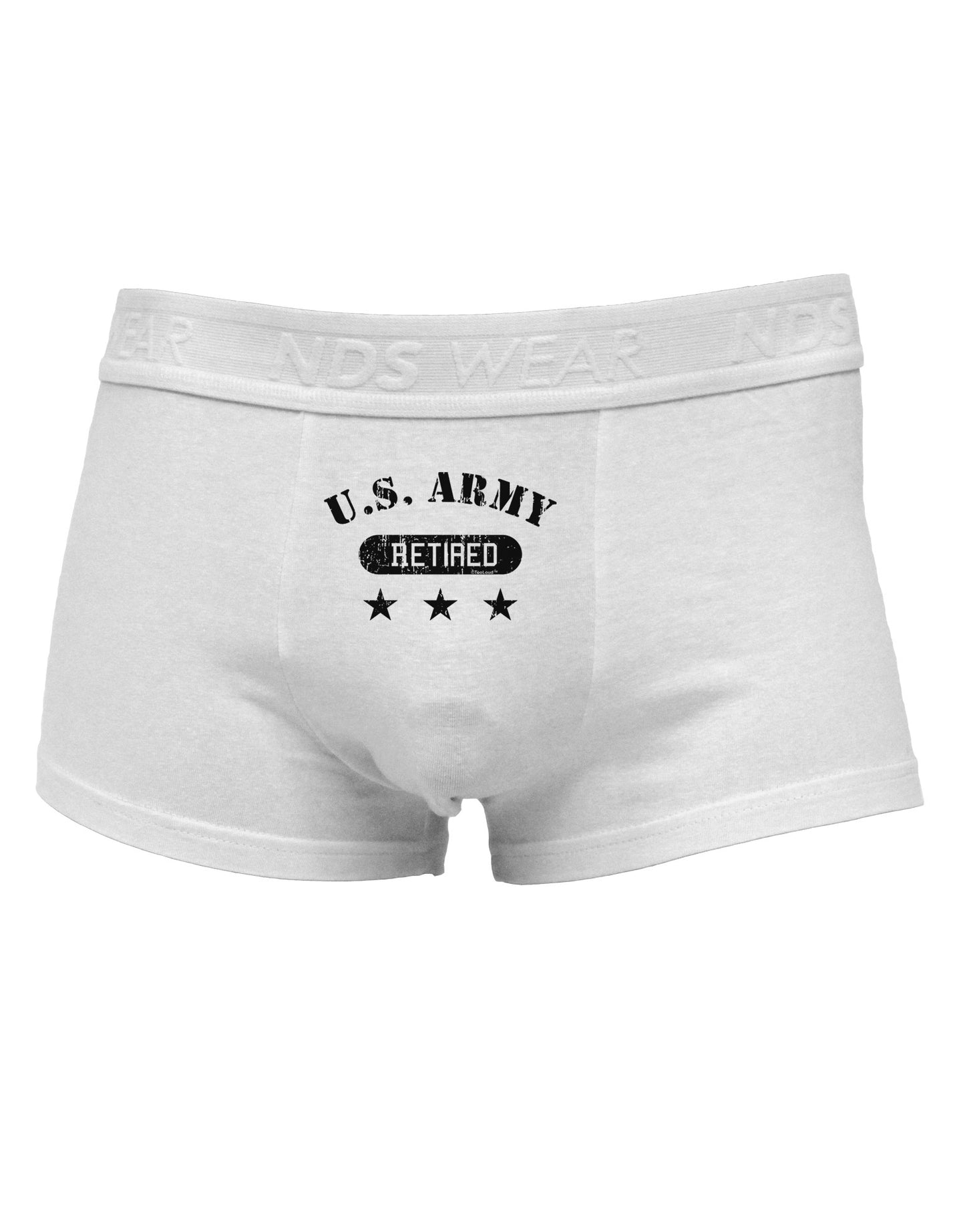 Retired Army Mens Cotton Trunk Underwear-Men's Trunk Underwear-NDS Wear-White-Small-Davson Sales