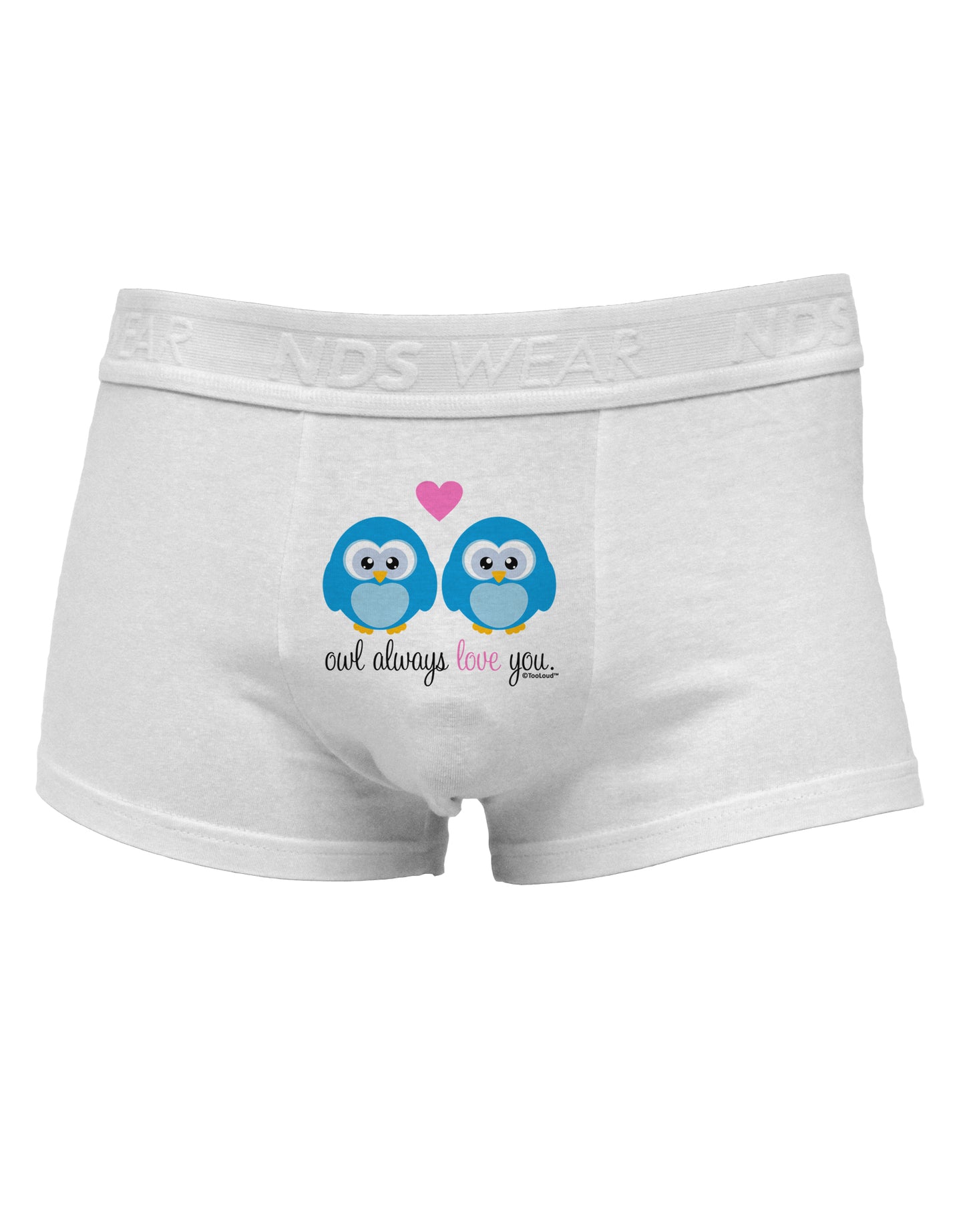 Owl Always Love You - Blue OwlsMens Cotton Trunk Underwear by TooLoud-Men's Trunk Underwear-NDS Wear-White-Small-Davson Sales
