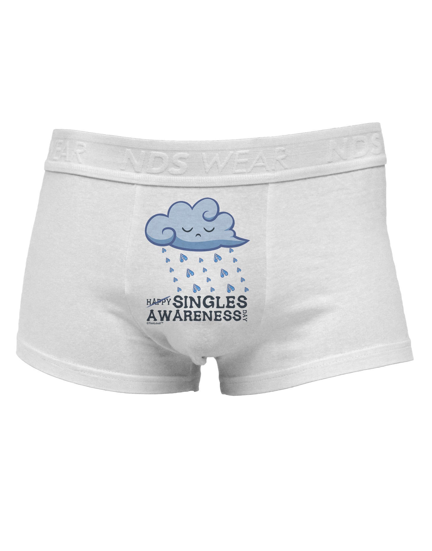 Happy Singles Awareness DayMens Cotton Trunk Underwear-Men's Trunk Underwear-NDS Wear-White-Small-Davson Sales