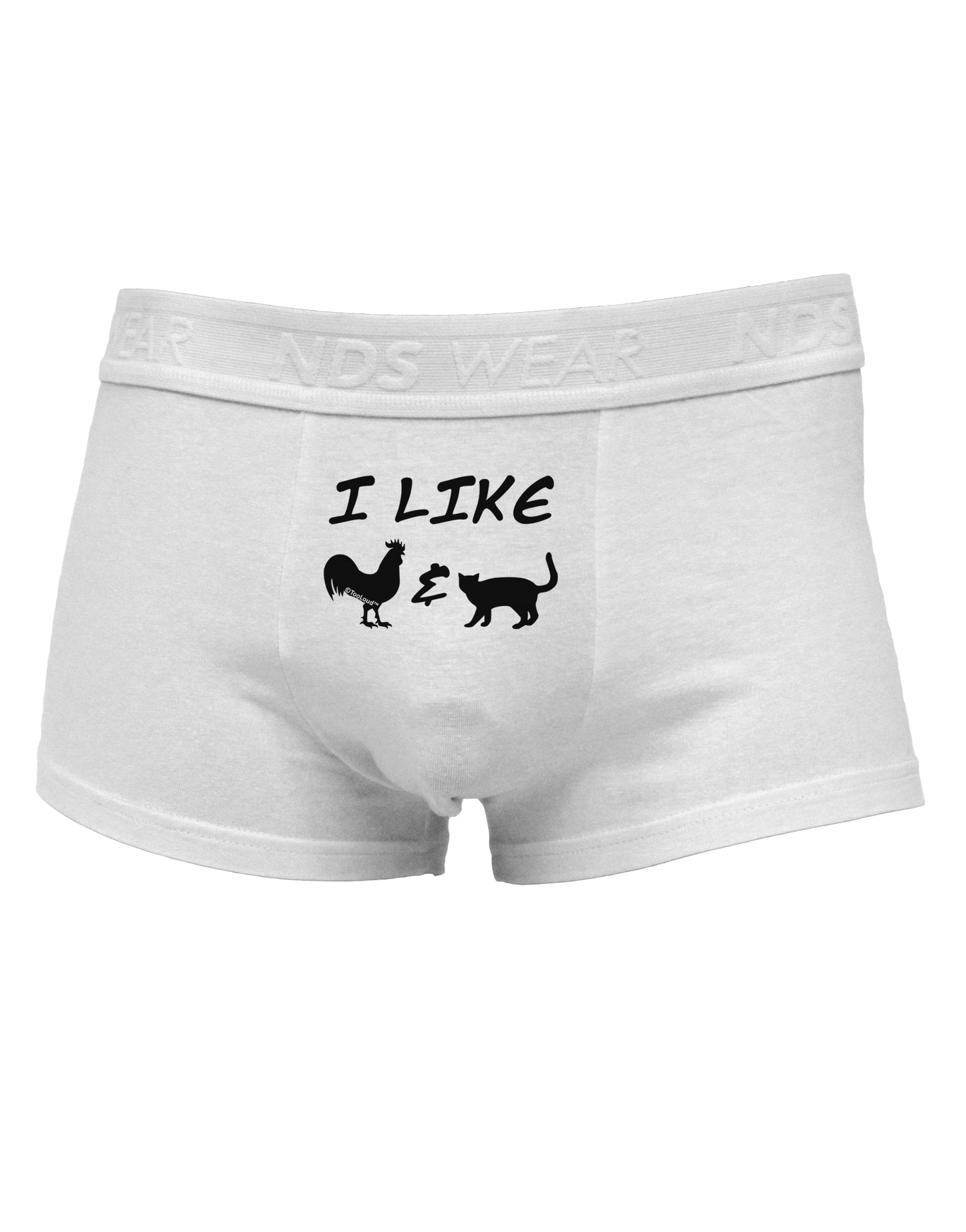 I Like Rooster & Cat Silhouette Mens Cotton Trunk Underwear by TooLoud-Men's Trunk Underwear-NDS Wear-White-Small-Davson Sales
