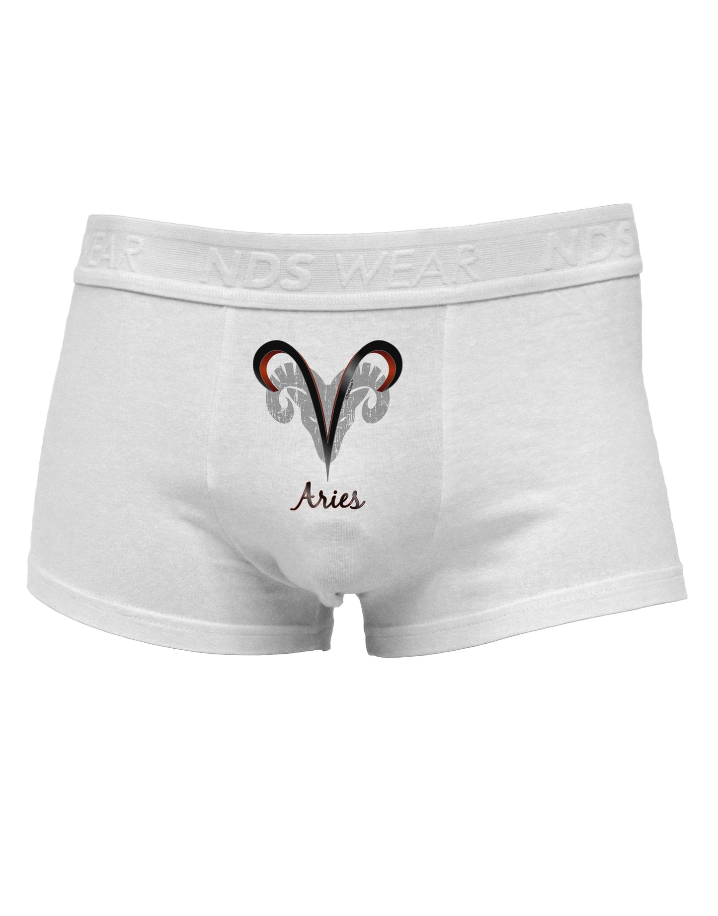 Aries Symbol Mens Cotton Trunk Underwear-Men's Trunk Underwear-NDS Wear-White-Small-Davson Sales
