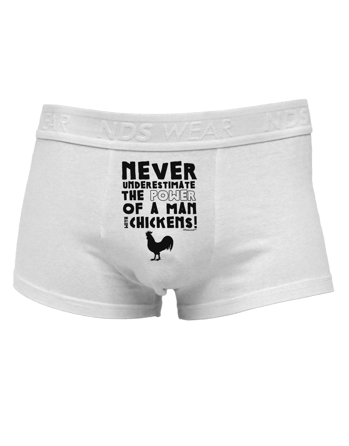 A Man With Chickens Mens Cotton Trunk Underwear-Men's Trunk Underwear-NDS Wear-White-Small-Davson Sales