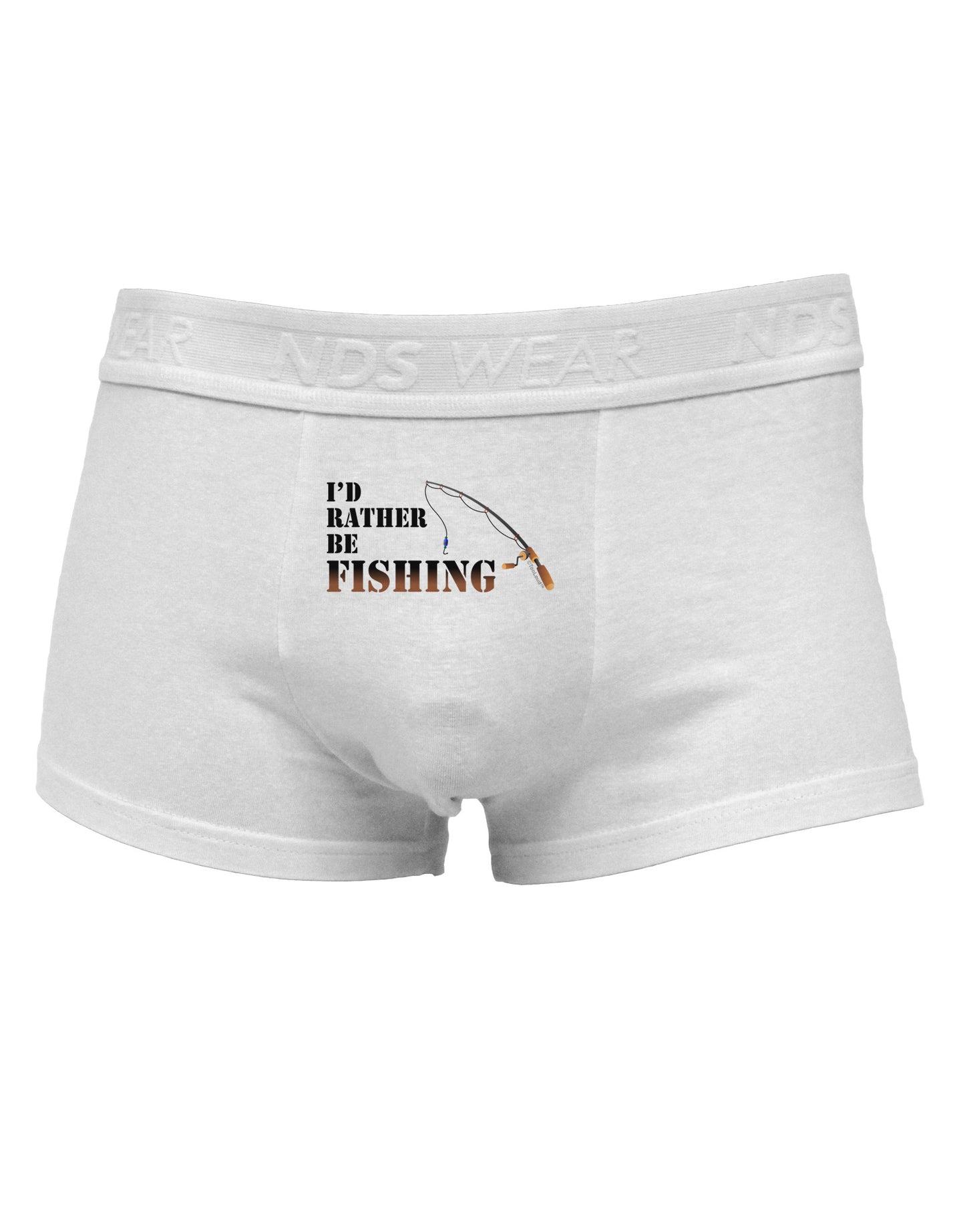 I'd Rather Be Fishing Mens Cotton Trunk Underwear-Men's Trunk Underwear-NDS Wear-White-Small-Davson Sales