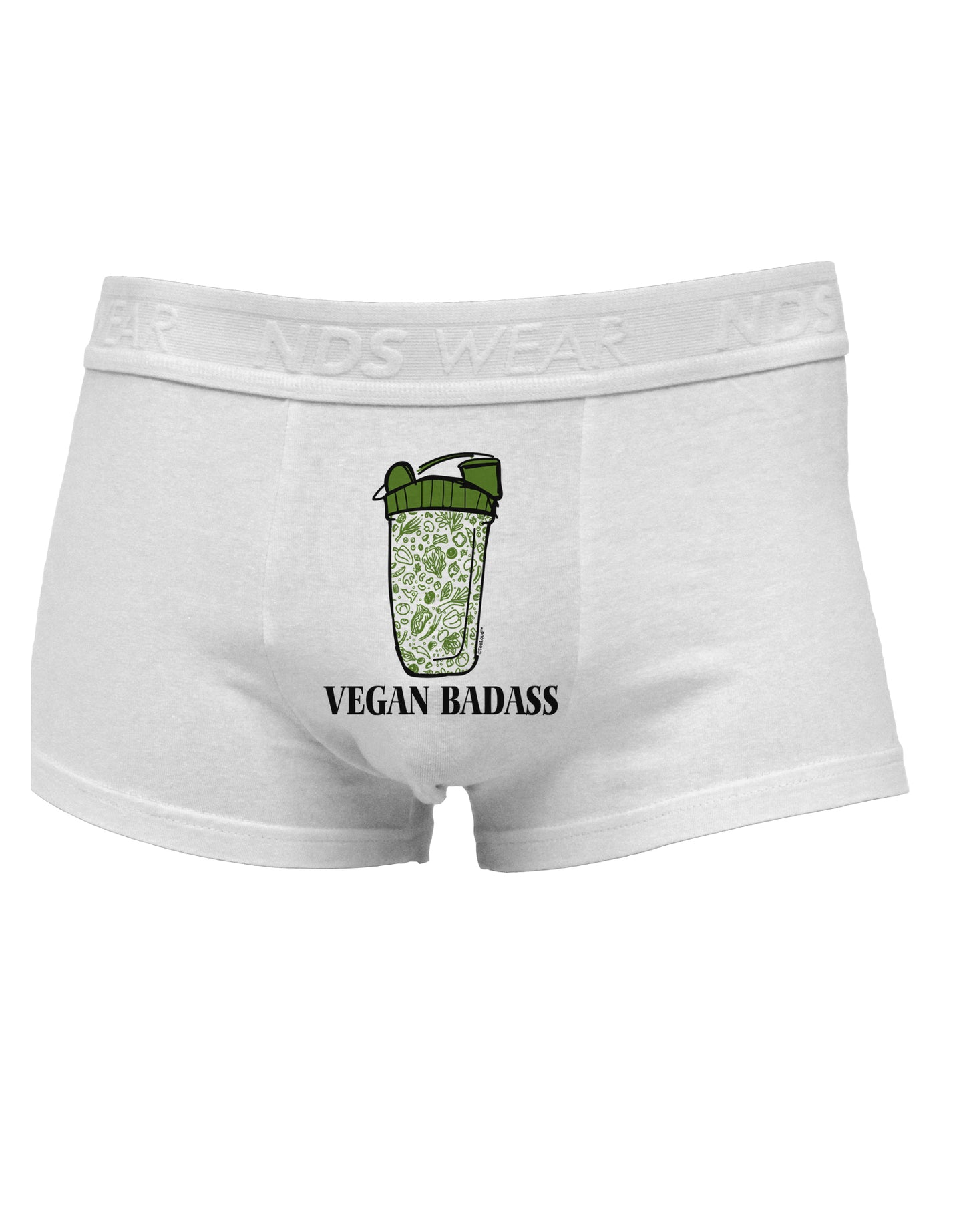 Vegan Badass Blender Bottle Mens Cotton Trunk Underwear-Men's Trunk Underwear-NDS Wear-White-Small-Davson Sales