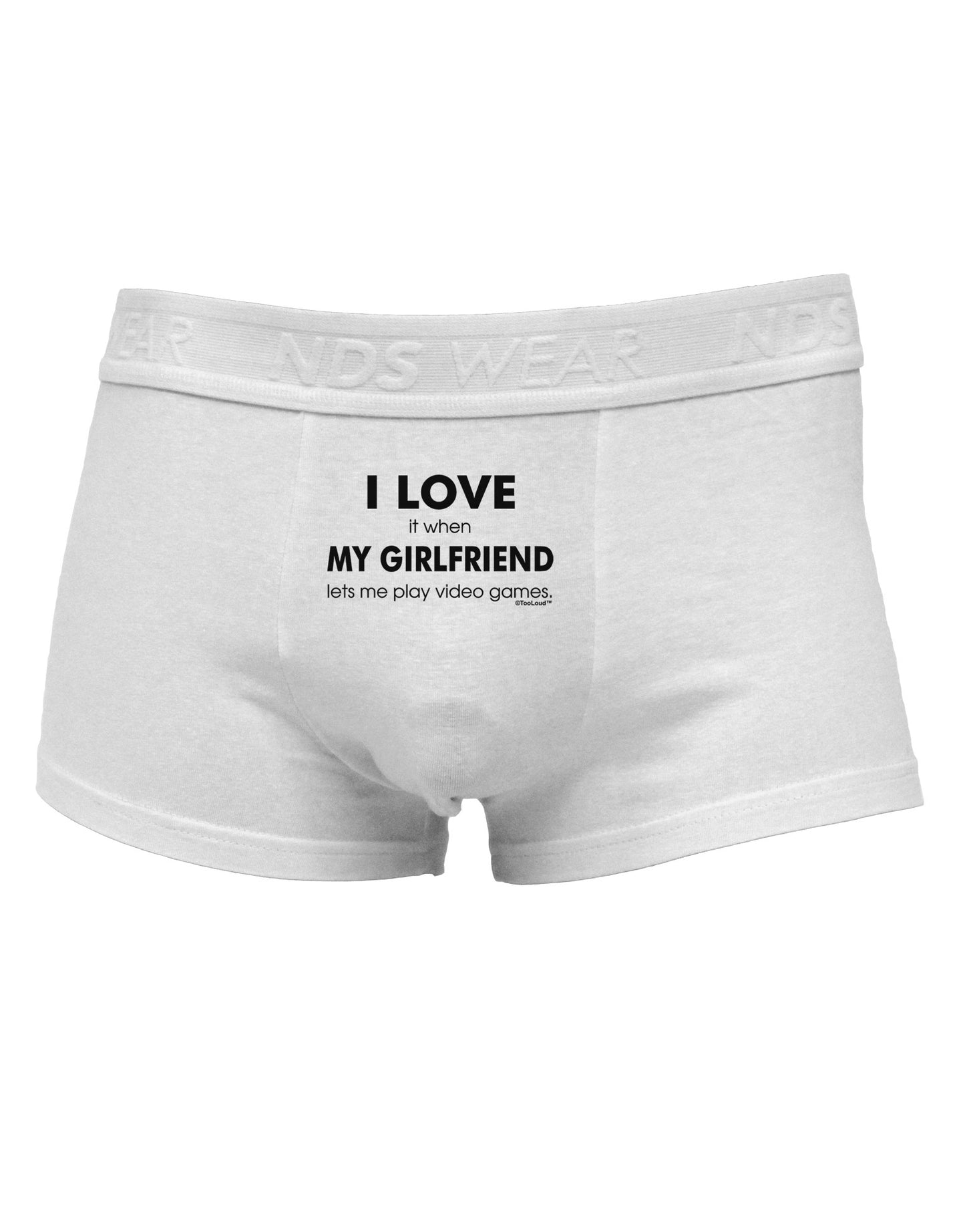 I Love My Girlfriend Videogames Mens Cotton Trunk Underwear-Men's Trunk Underwear-NDS Wear-White-Small-Davson Sales