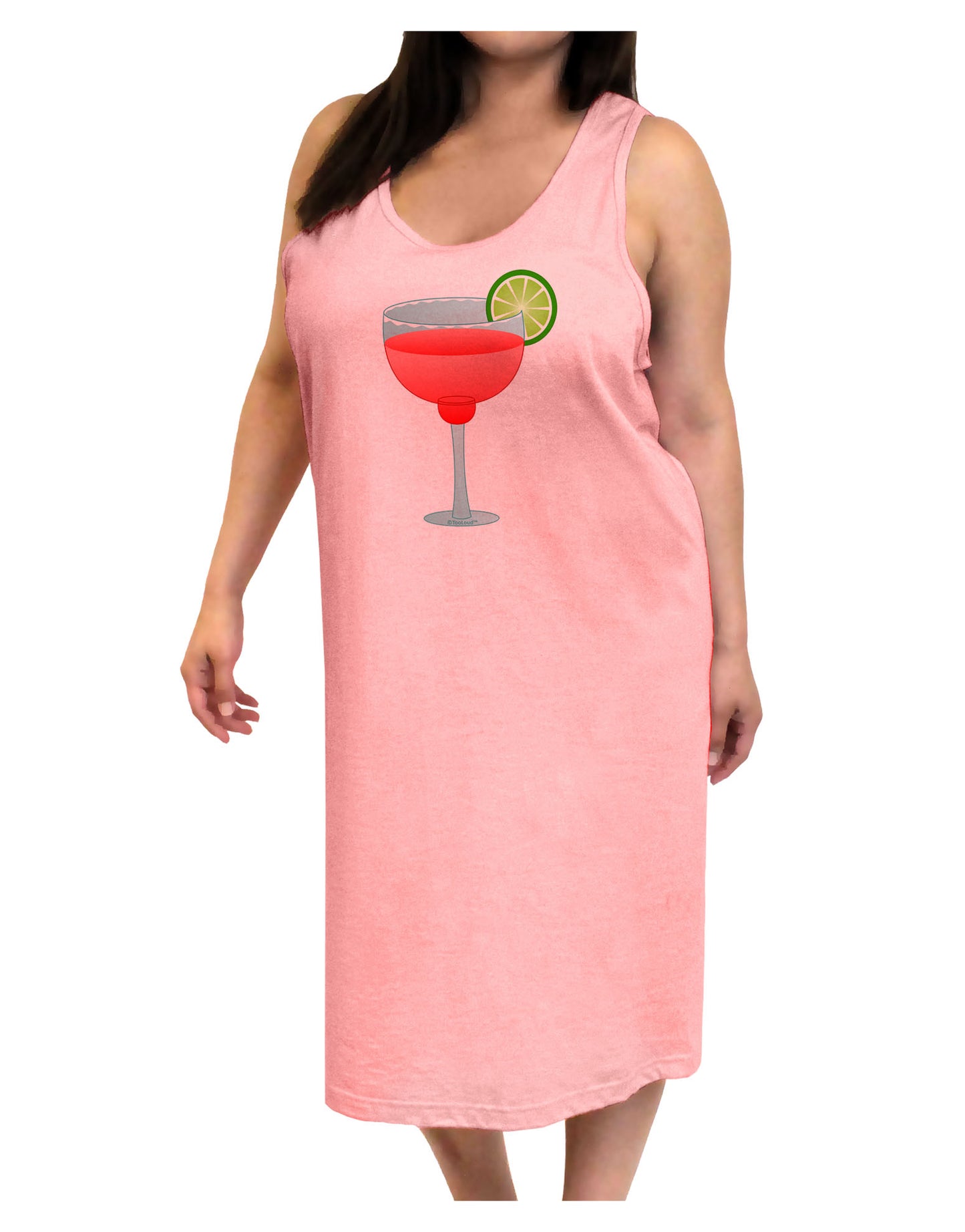 Red Margarita with Lime - Cinco de Mayo Adult Tank Top Dress Night Shirt by TooLoud-Night Shirt-TooLoud-Pink-One-Size-Adult-Davson Sales