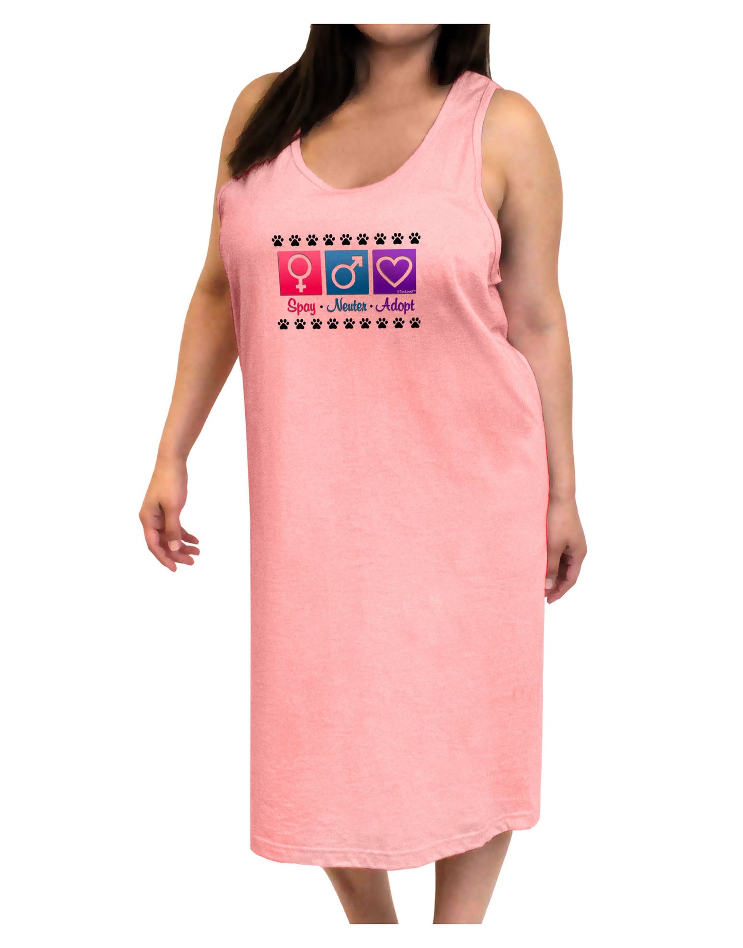 Spay Neuter Adopt Adult Tank Top Dress Night Shirt-Night Shirt-TooLoud-Pink-One-Size-Adult-Davson Sales