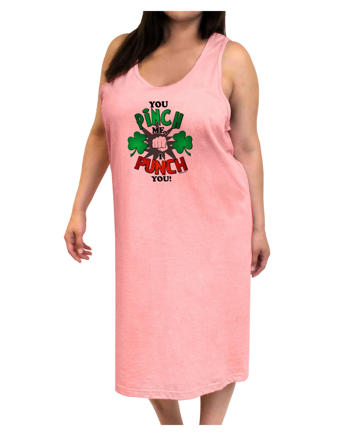 You Pinch Me I Punch You Adult Tank Top Dress Night Shirt-Night Shirt-TooLoud-Pink-One-Size-Adult-Davson Sales