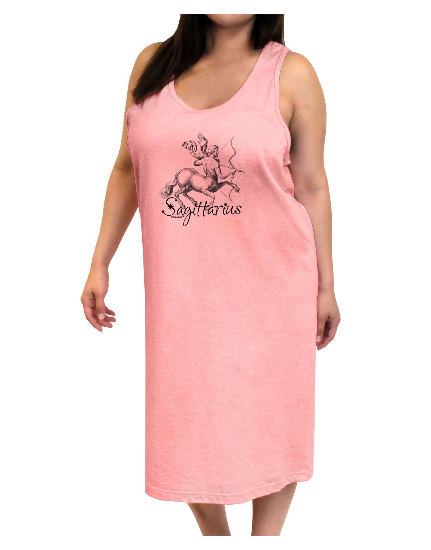 Sagittarius Illustration Adult Tank Top Dress Night Shirt-Night Shirt-TooLoud-Pink-One-Size-Adult-Davson Sales