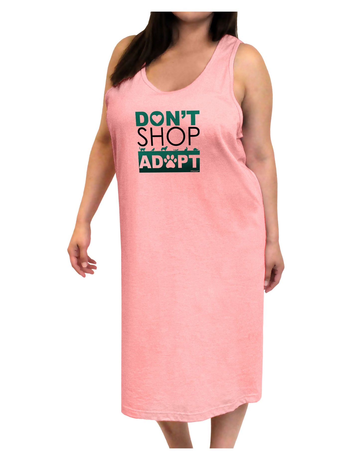 Don't Shop Adopt Adult Tank Top Dress Night Shirt-Night Shirt-TooLoud-Pink-One-Size-Adult-Davson Sales