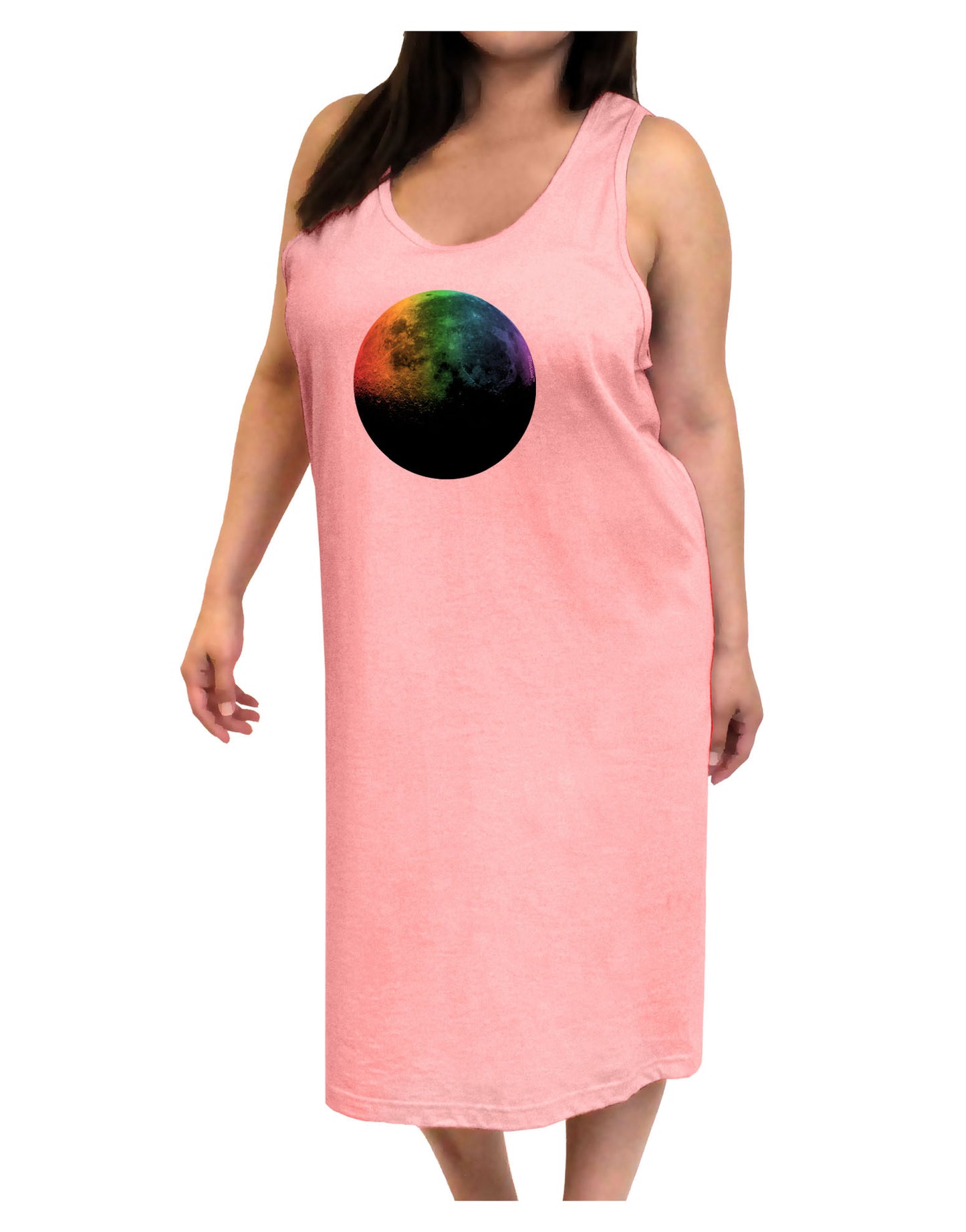 Rainbow Moon Adult Tank Top Dress Night Shirt-Night Shirt-TooLoud-Pink-One-Size-Adult-Davson Sales