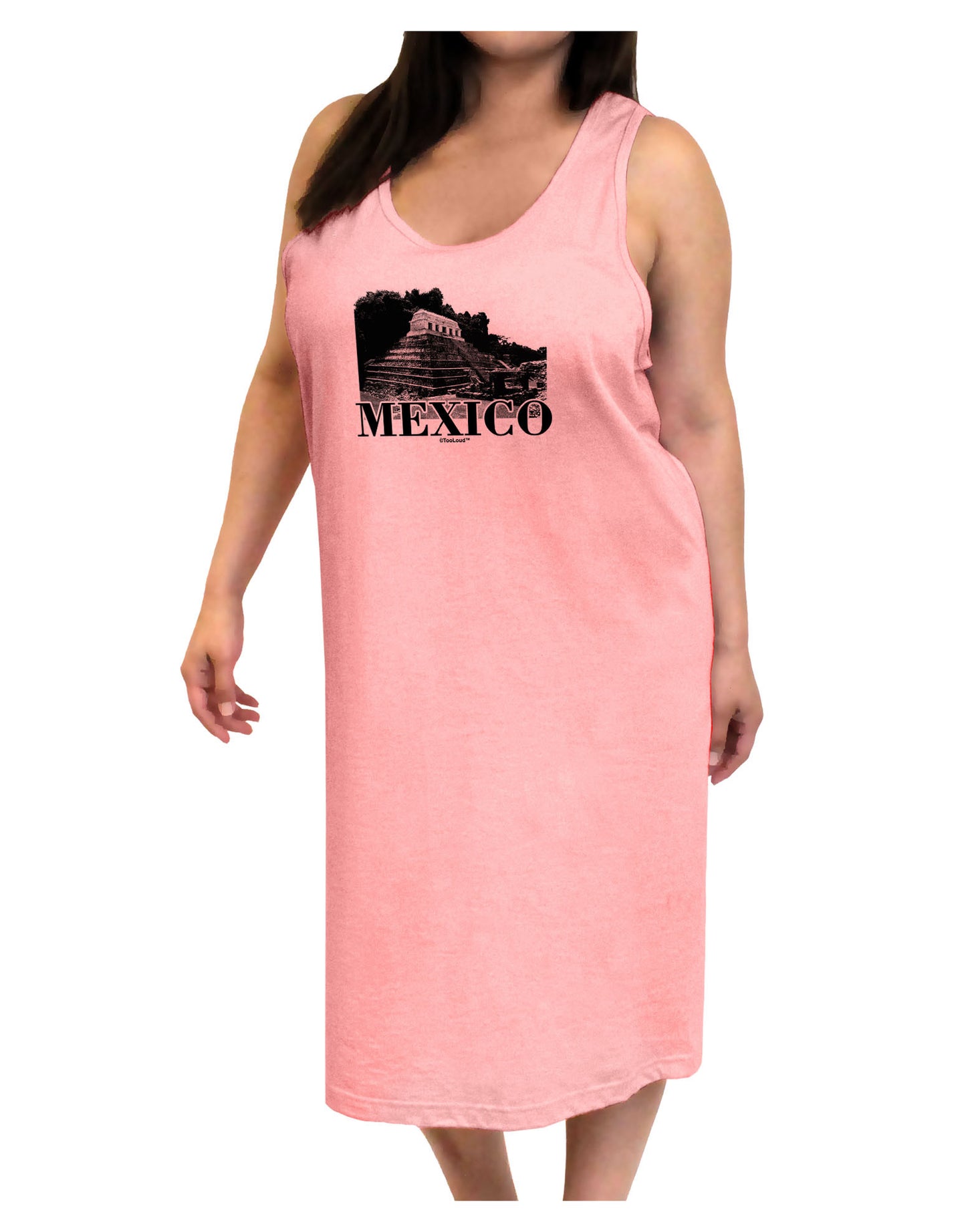 Mexico - Temple No 2 Adult Tank Top Dress Night Shirt-Night Shirt-TooLoud-Pink-One-Size-Adult-Davson Sales