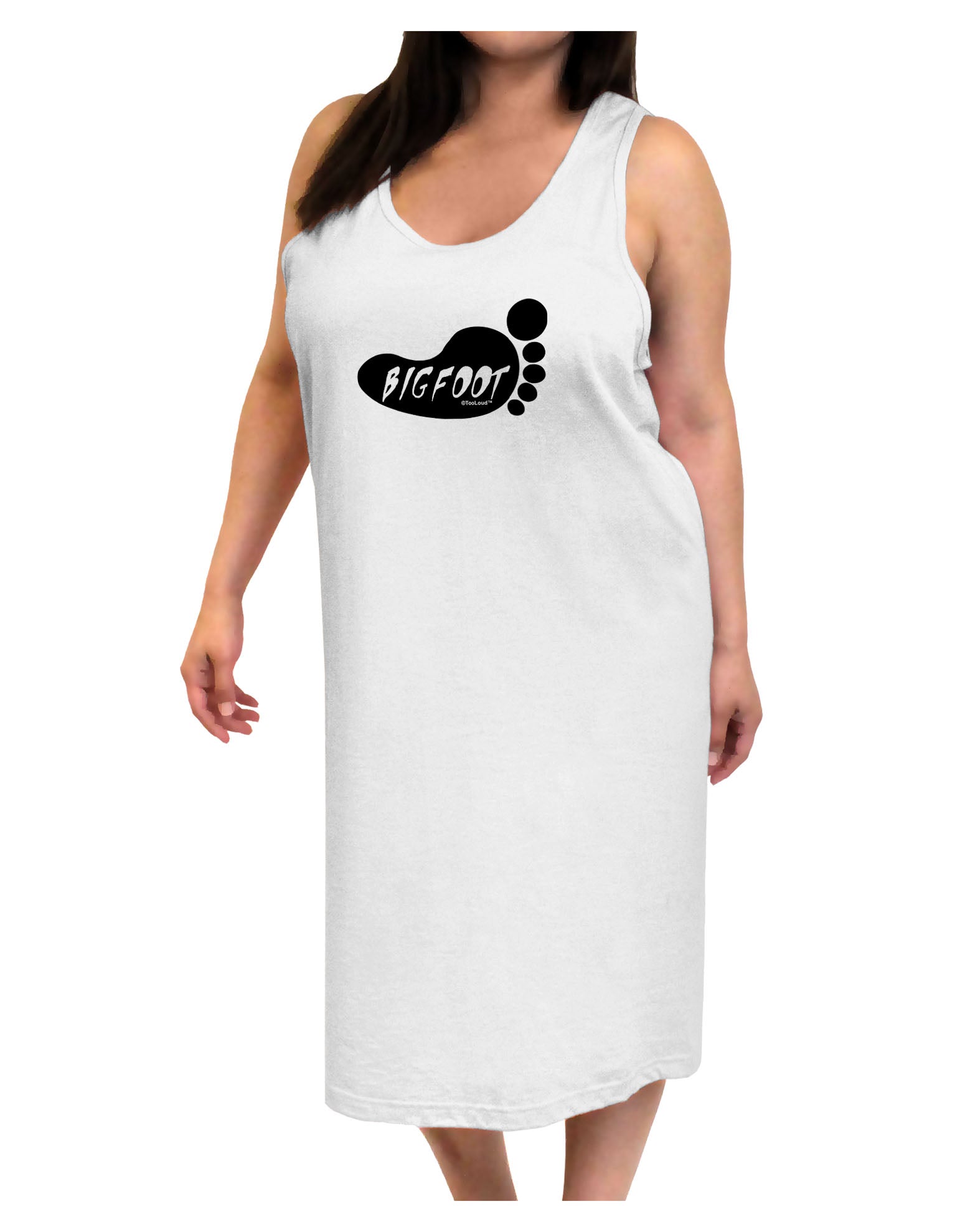 Bigfoot Adult Tank Top Dress Night Shirt by TooLoud-Night Shirt-TooLoud-White-One-Size-Davson Sales