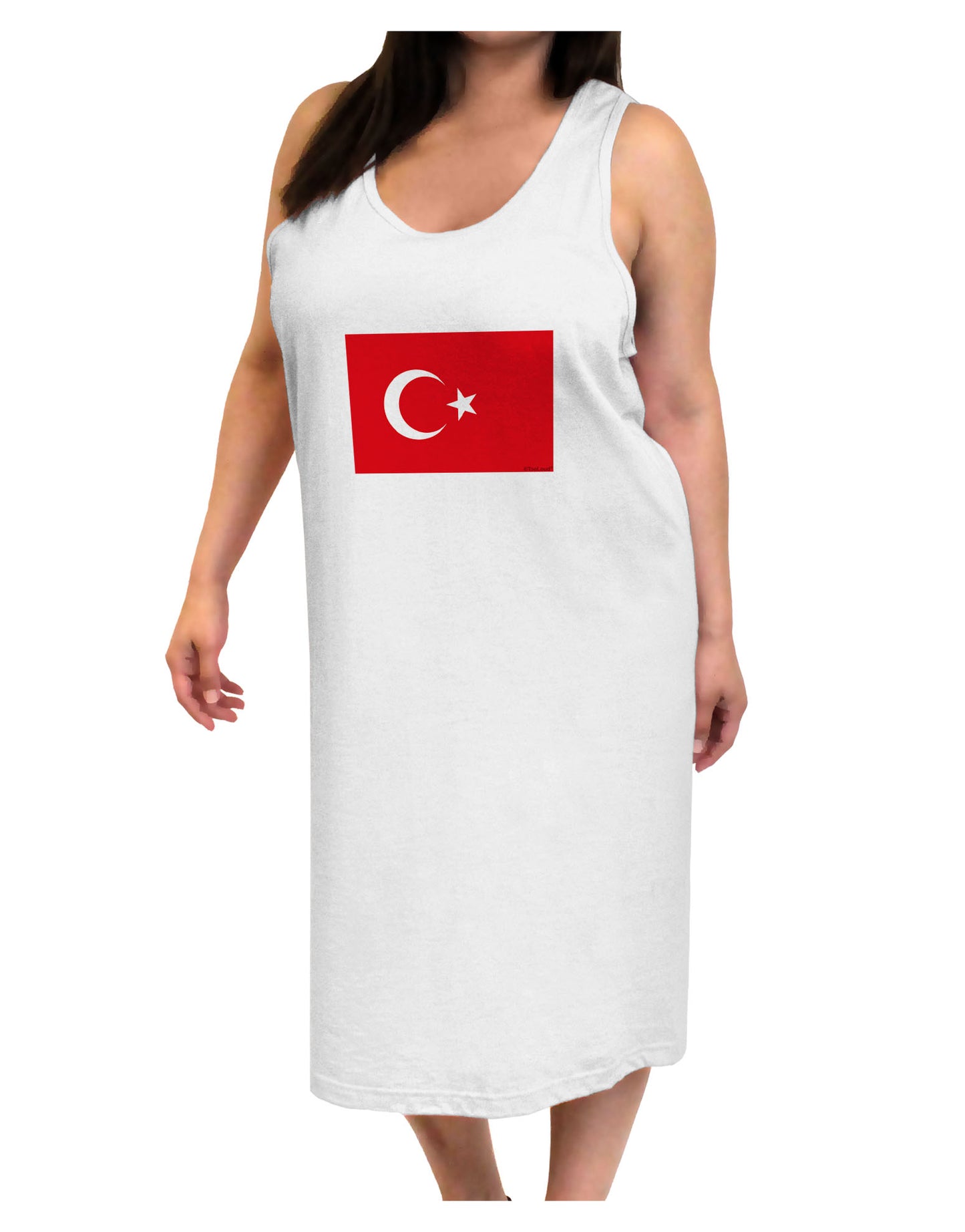 Turkey Flag Adult Tank Top Dress Night Shirt by TooLoud-Night Shirt-TooLoud-White-One-Size-Davson Sales
