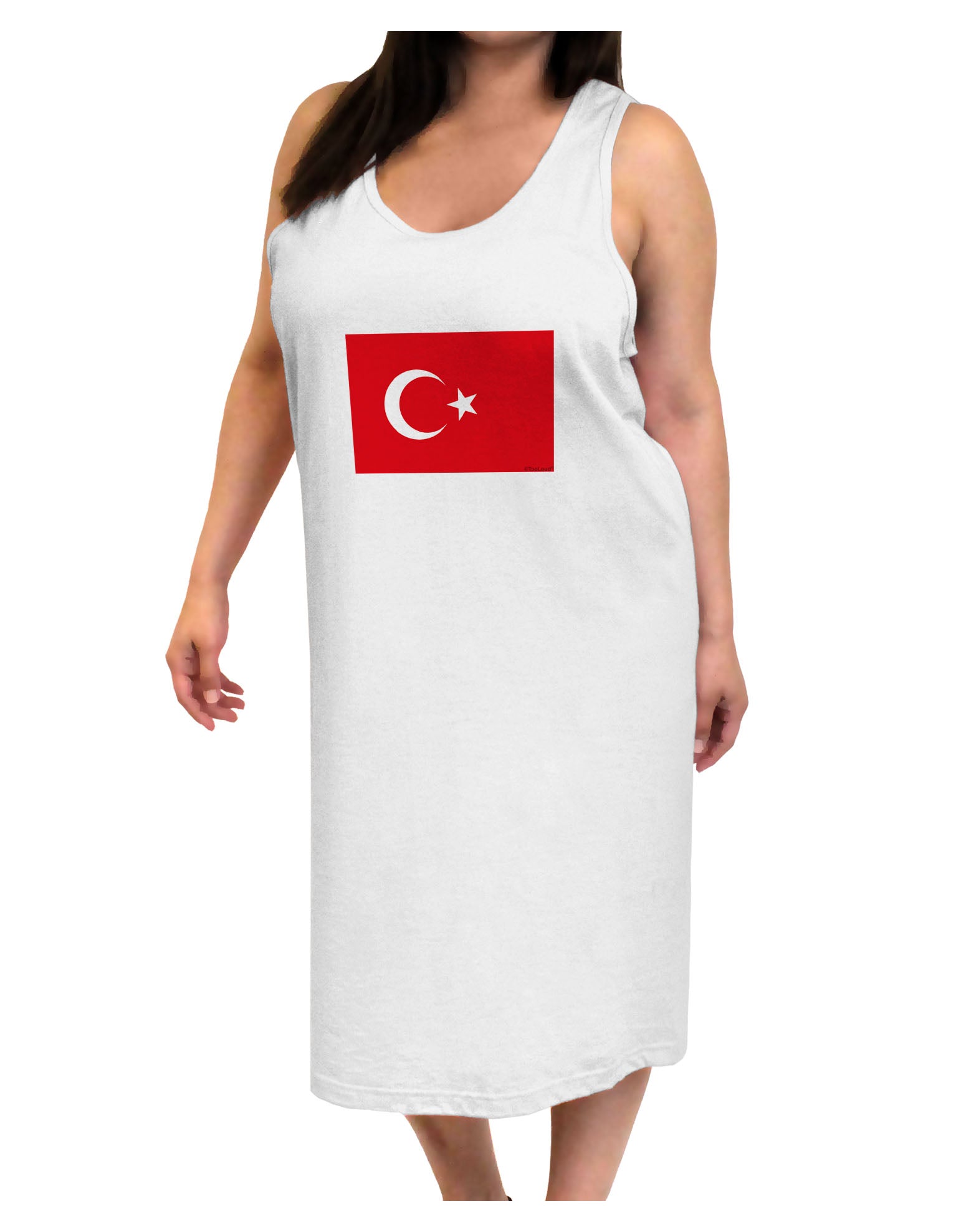 Turkey Flag Adult Tank Top Dress Night Shirt by TooLoud-Night Shirt-TooLoud-White-One-Size-Davson Sales