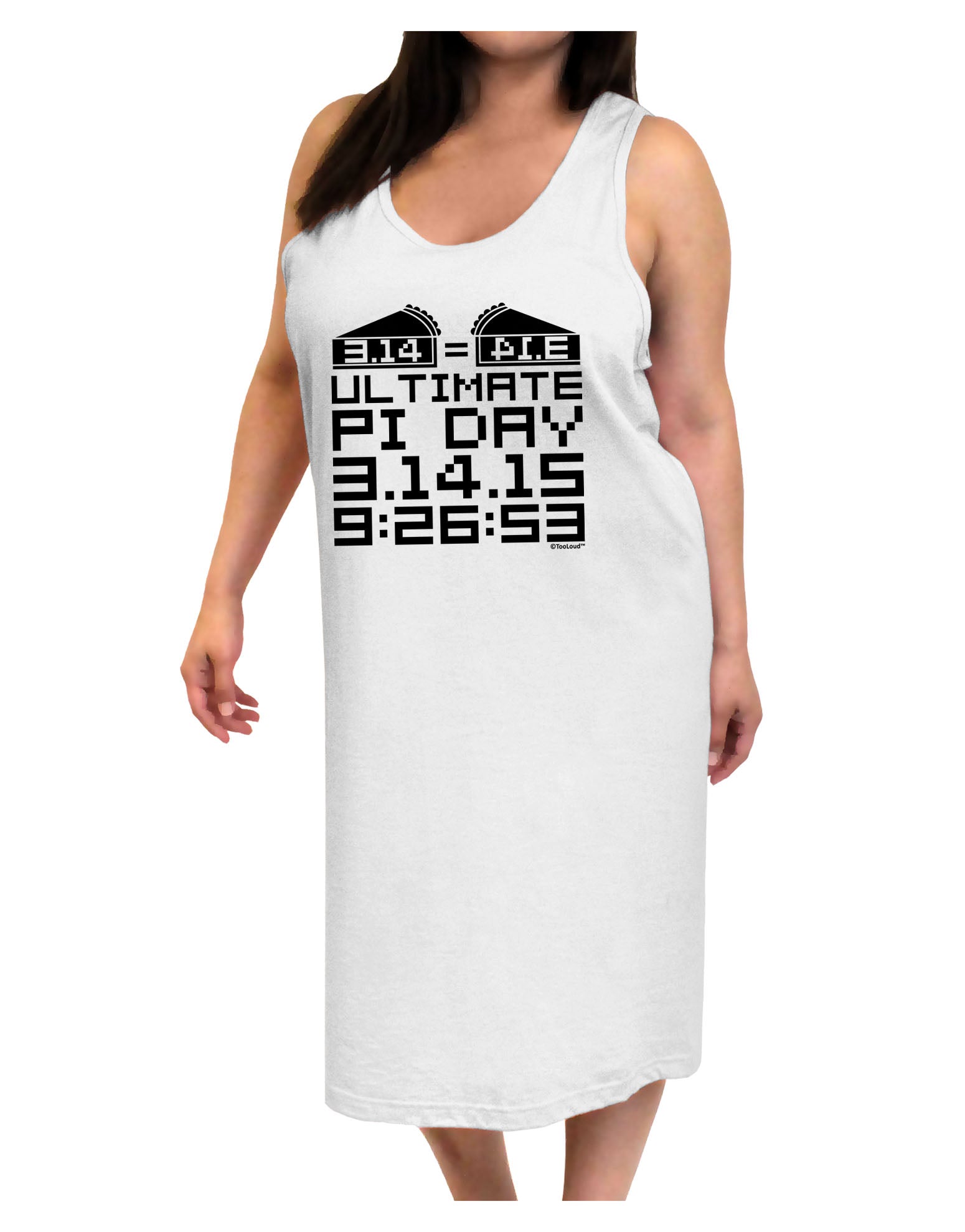 Ultimate Pi Day Design - Mirrored Pies Adult Tank Top Dress Night Shirt by TooLoud-Night Shirt-TooLoud-White-One-Size-Davson Sales