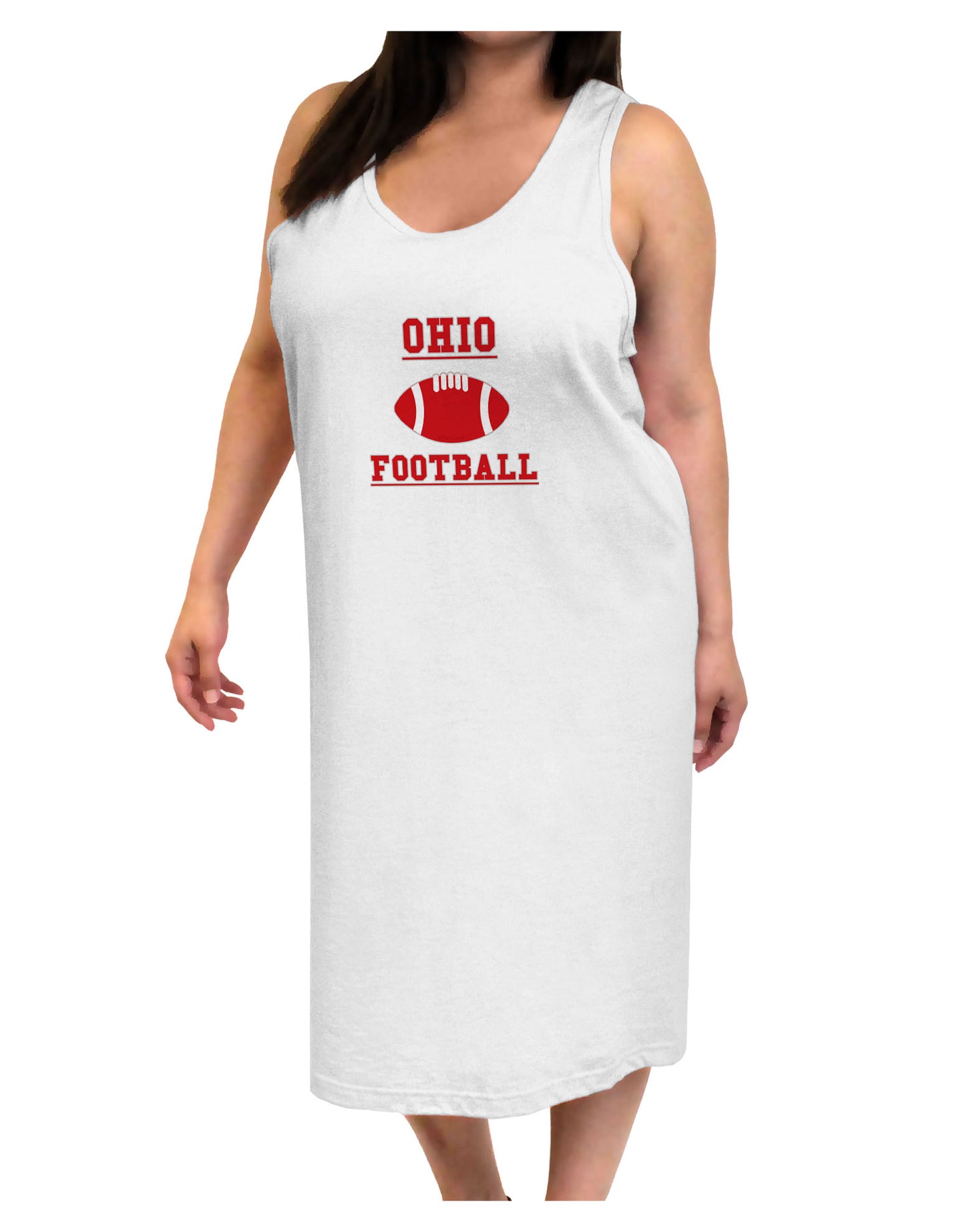 Ohio Football Adult Tank Top Dress Night Shirt by TooLoud-Night Shirt-TooLoud-White-One-Size-Davson Sales